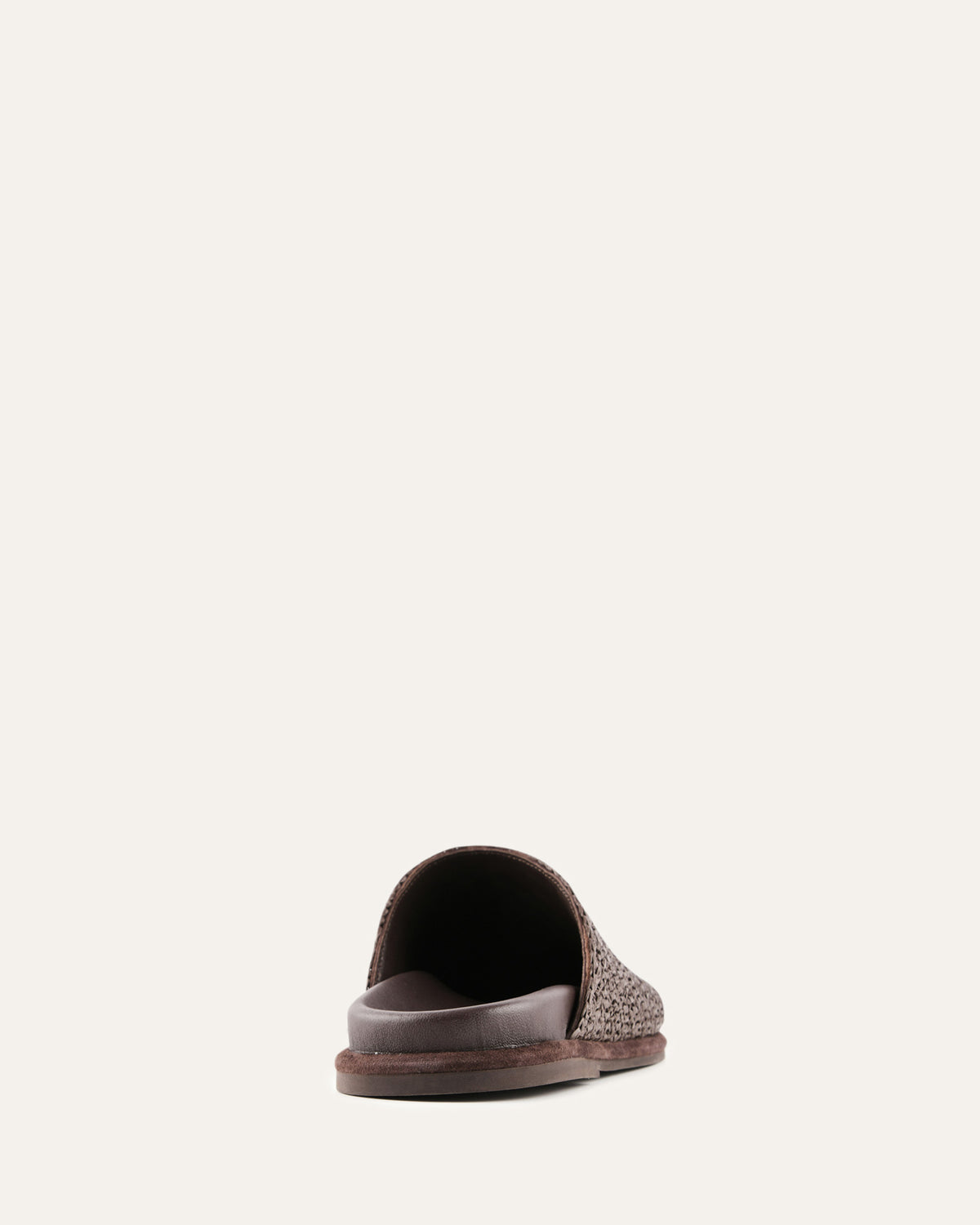 OCEAN FLAT SLIDES CHOCOLATE RAFFIA