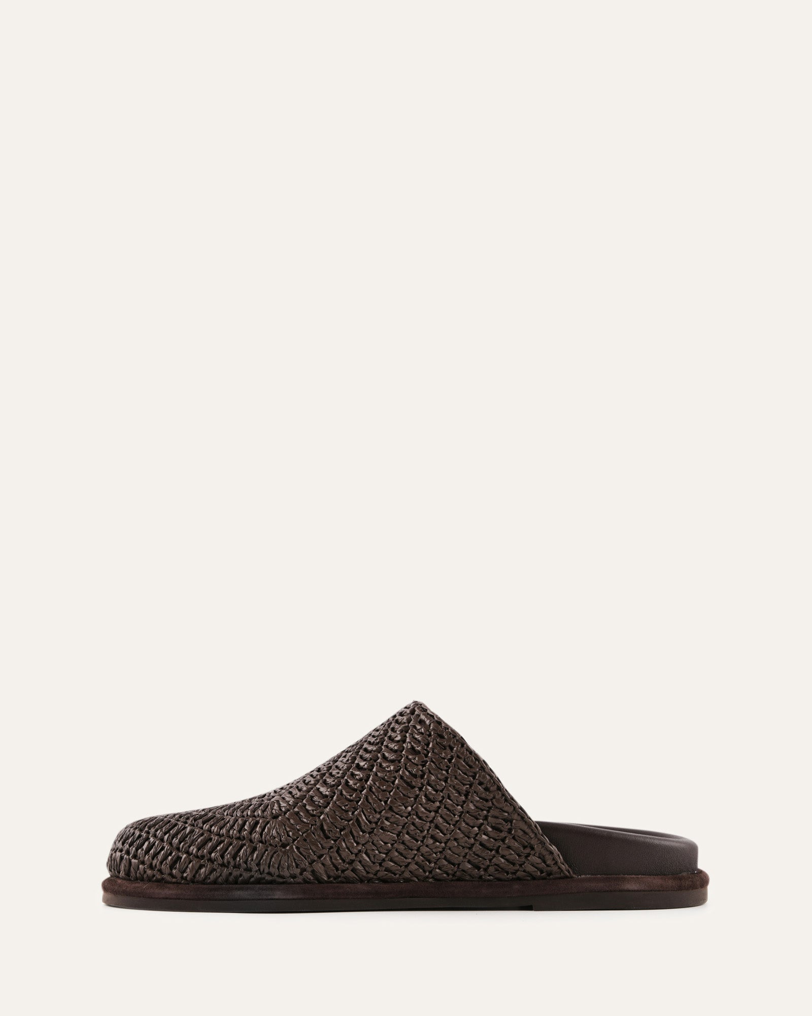 OCEAN FLAT SLIDES CHOCOLATE RAFFIA image