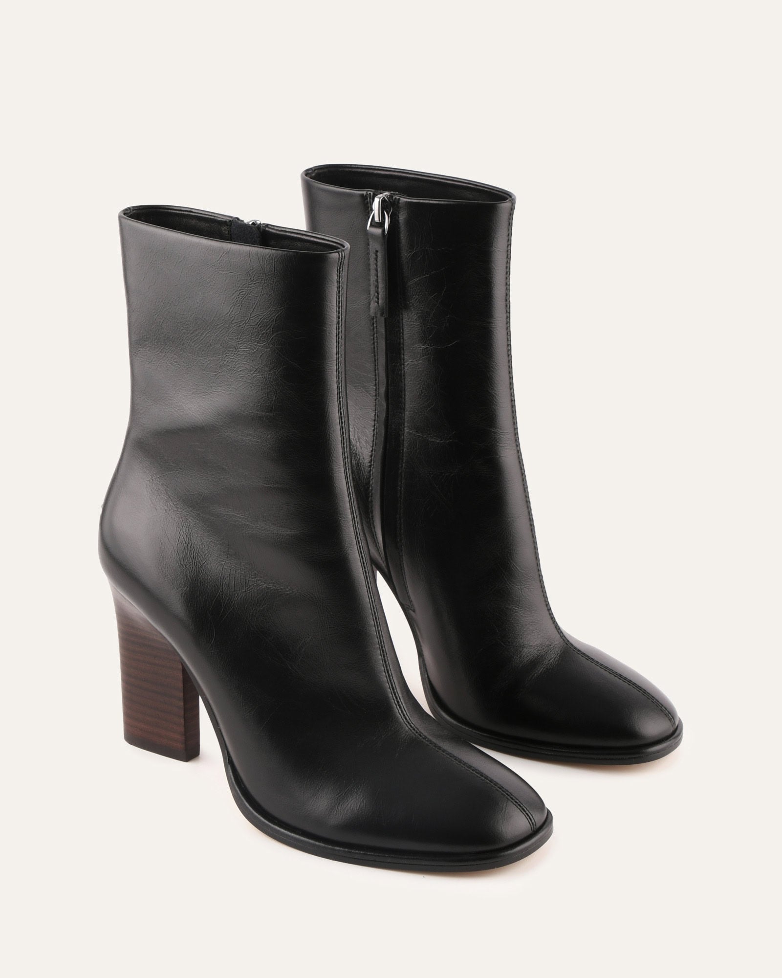 ODESSA HIGH ANKLE BOOTS BLACK LEATHER image
