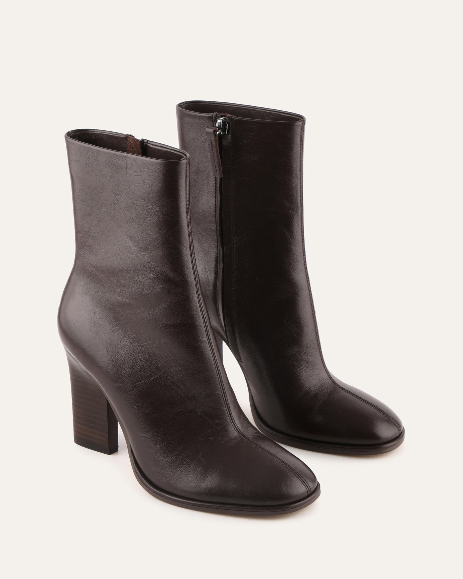 ODESSA HIGH ANKLE BOOTS CHOCOLATE LEATHER image