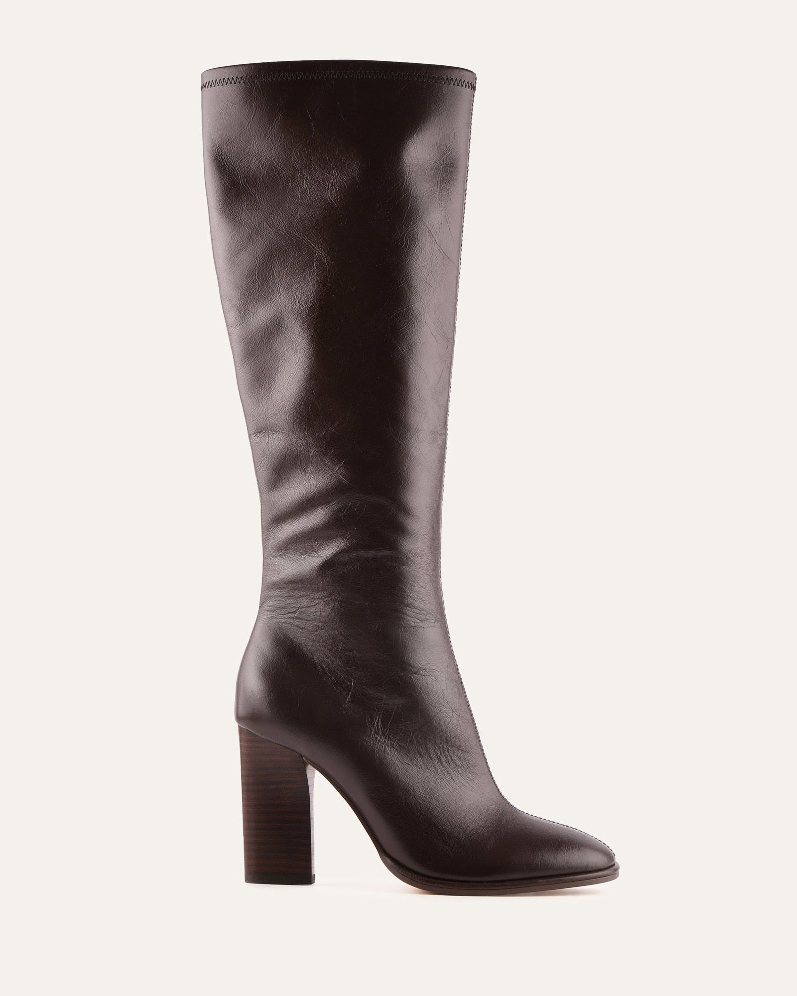 ODETTE KNEE BOOTS BITTER CHOC LEATHER image