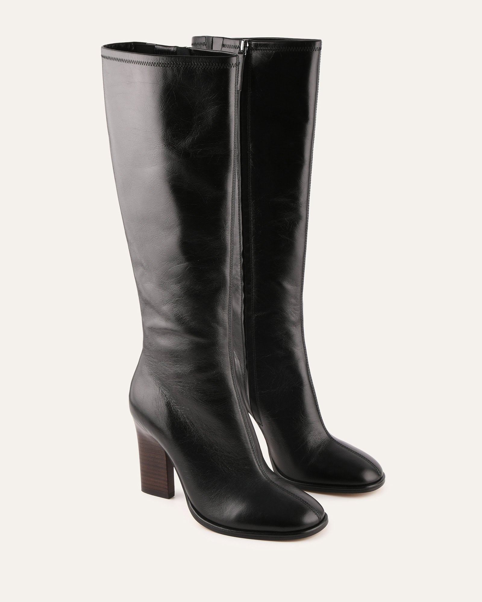 ODETTE KNEE BOOTS BLACK LEATHER image