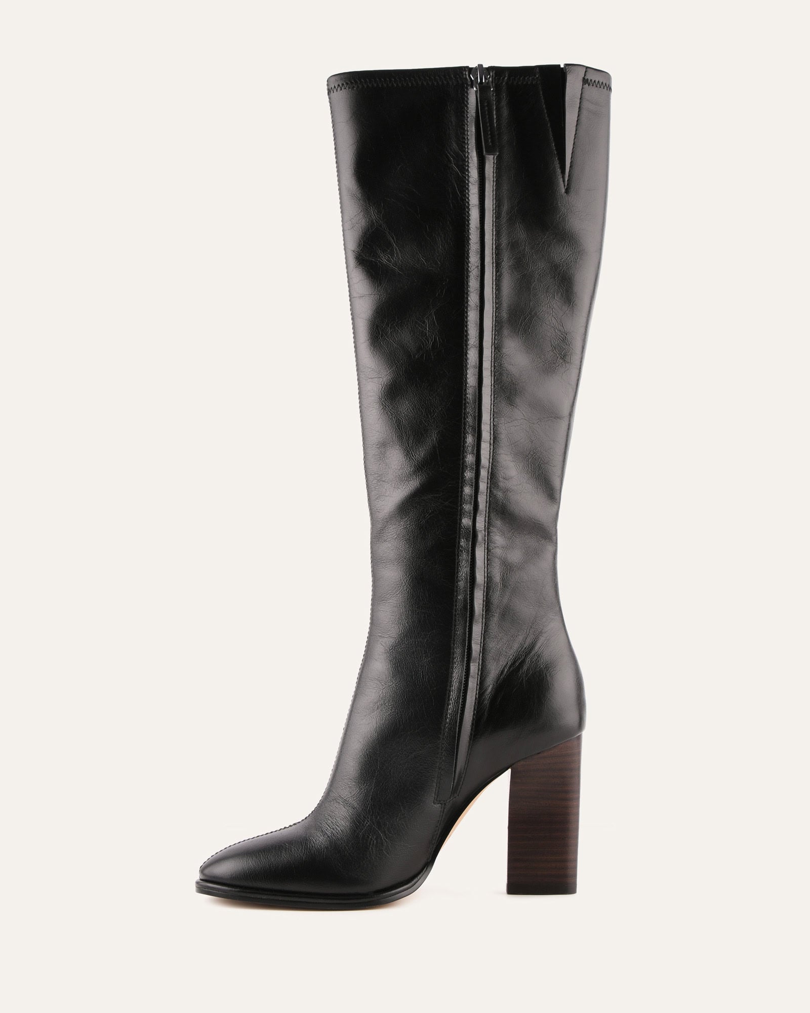 ODETTE KNEE BOOTS BLACK LEATHER image