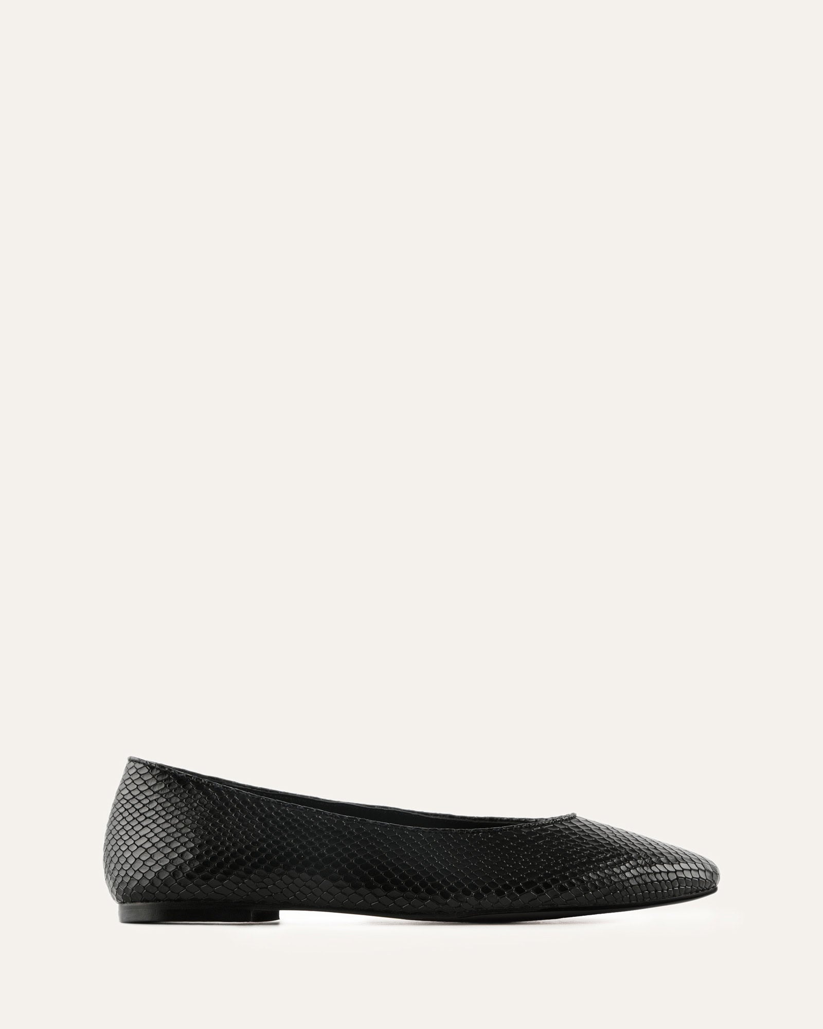 OLIVER CASUAL FLATS BLACK SNAKE PRINT LEATHER image