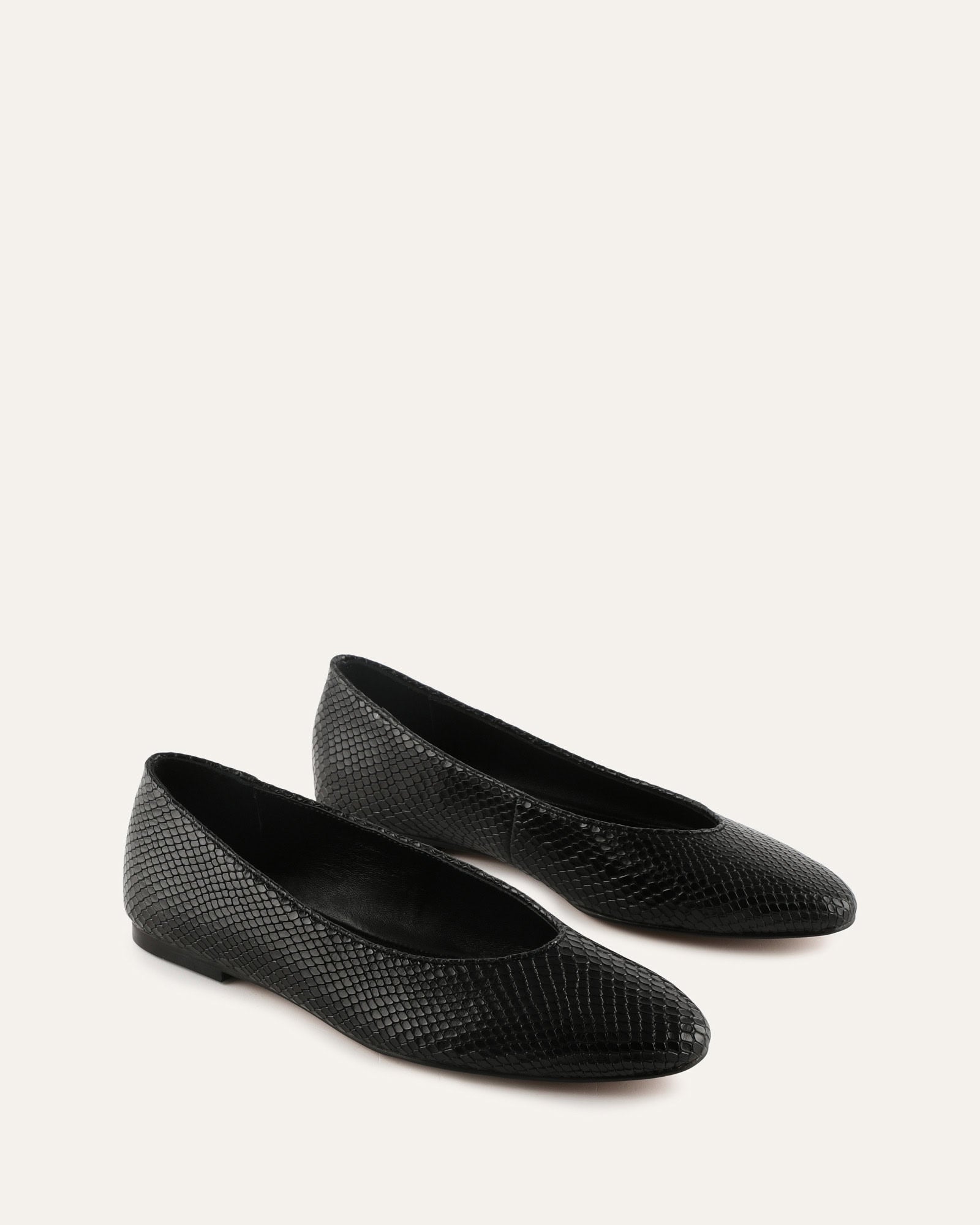 OLIVER CASUAL FLATS BLACK SNAKE PRINT LEATHER image