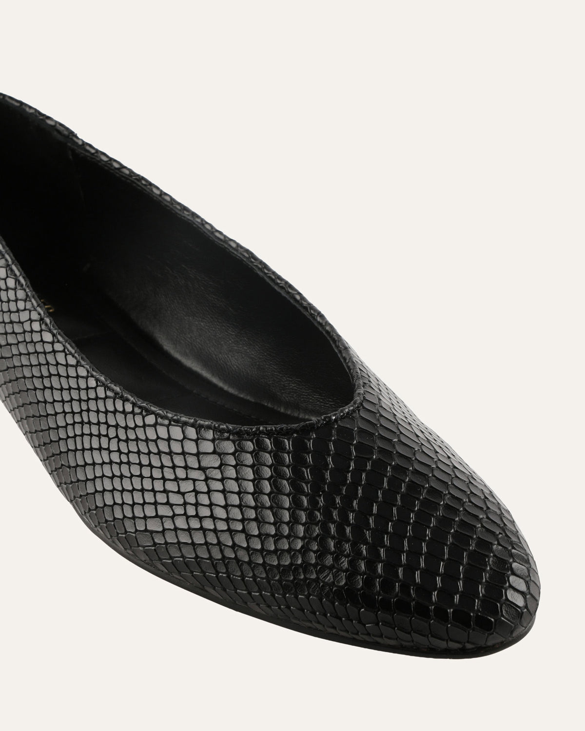 OLIVER CASUAL FLATS BLACK SNAKE PRINT LEATHER