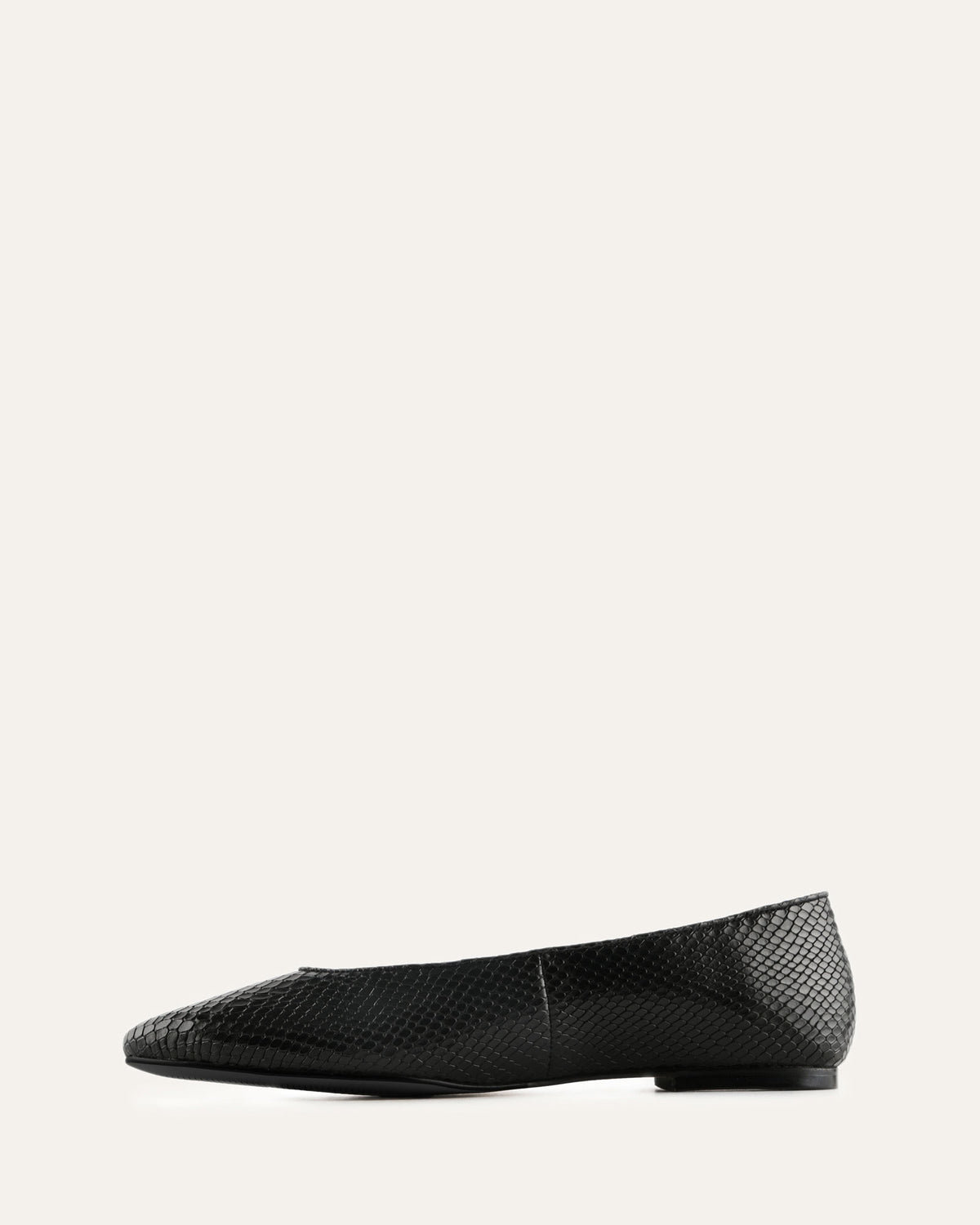 OLIVER CASUAL FLATS BLACK SNAKE PRINT LEATHER