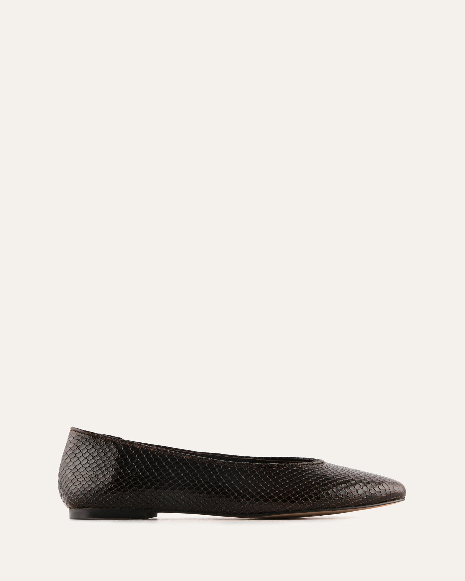 OLIVER CASUAL FLATS CHOCOLATE SNAKE PRINT LEATHER image