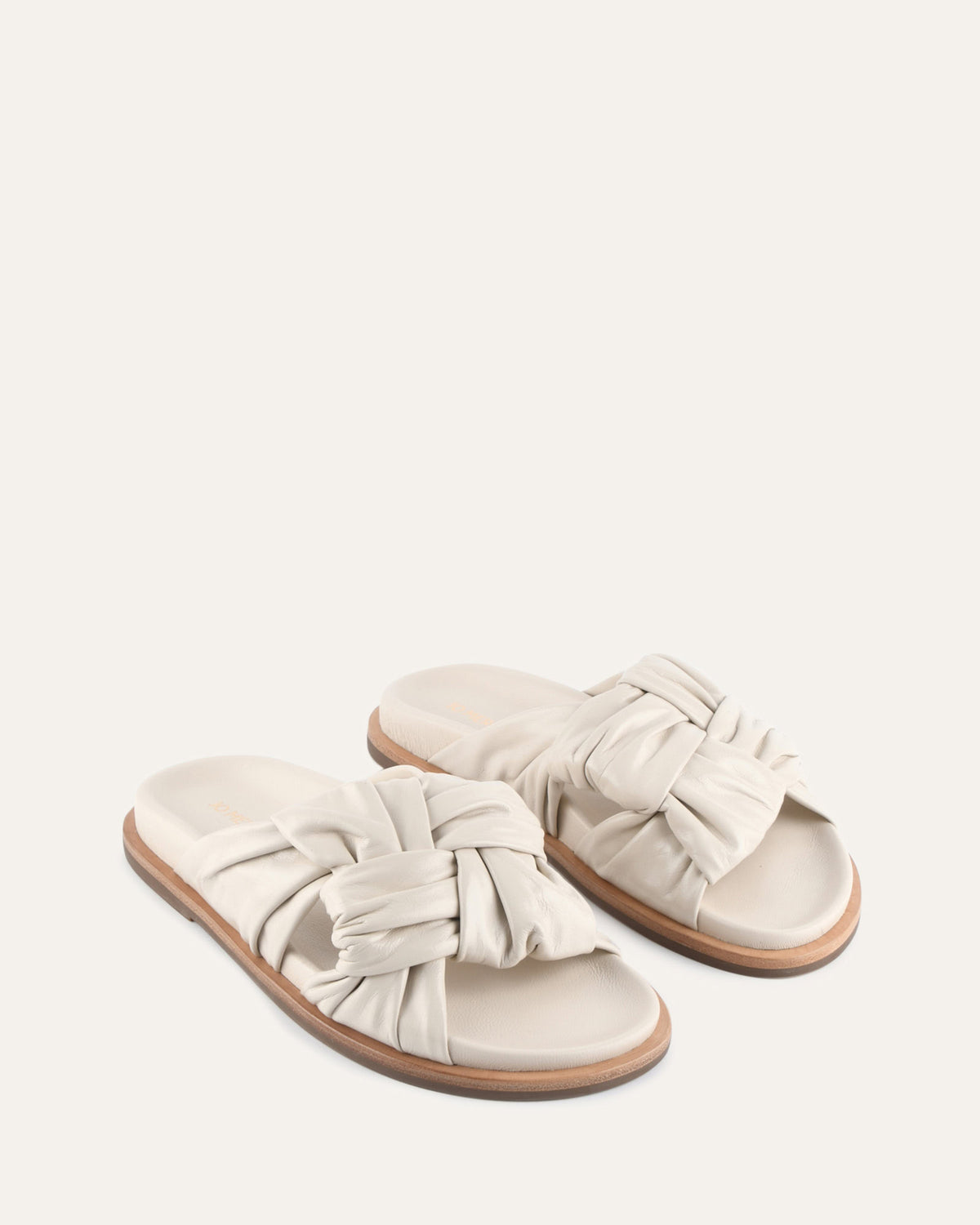 OLLIE FLAT SANDALS OFF WHITE LEATHER
