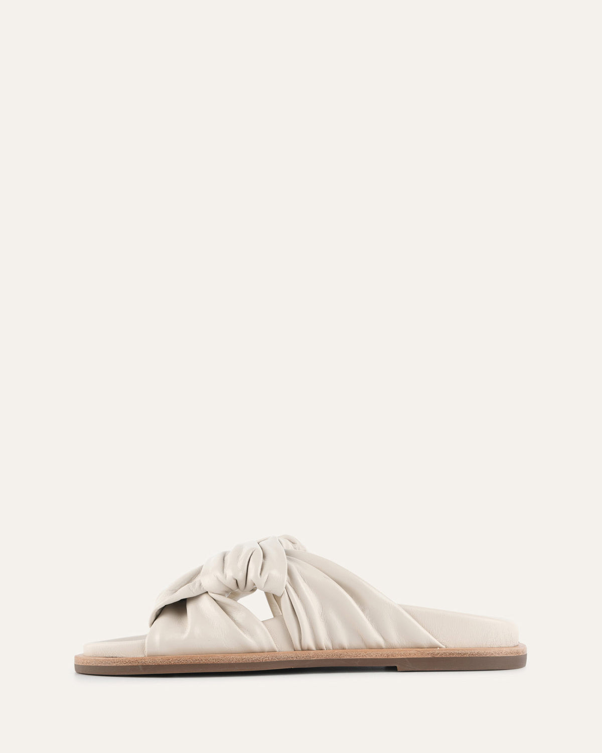 OLLIE FLAT SANDALS OFF WHITE LEATHER