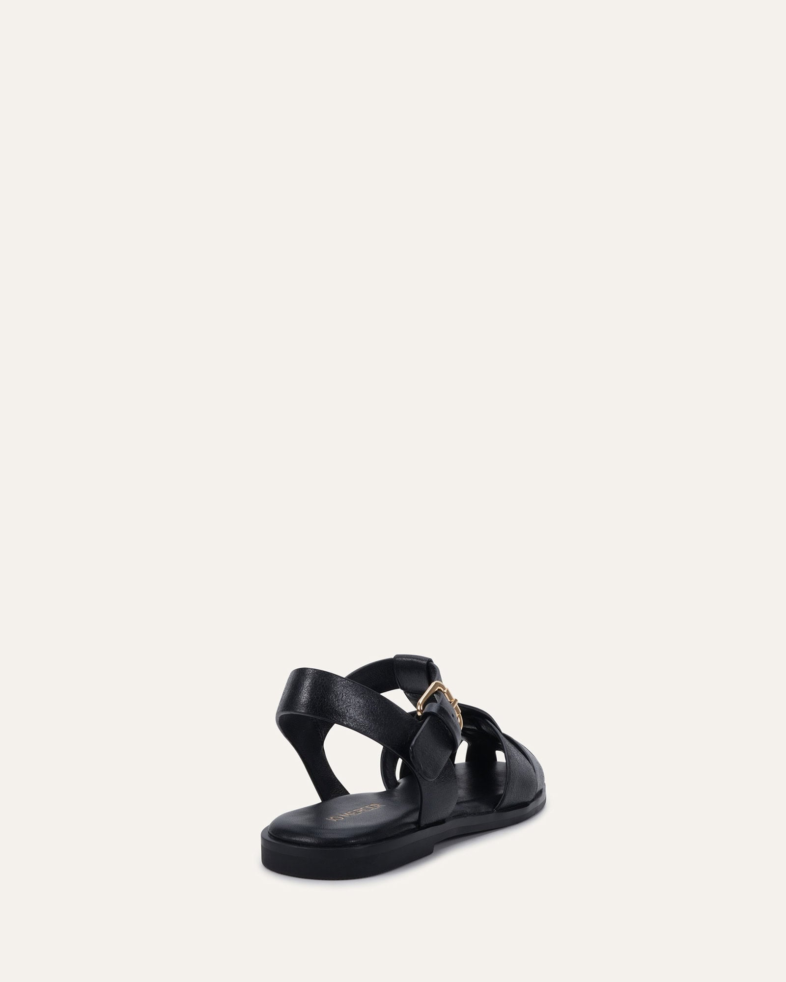 ONYX FLAT SANDALS BLACK LEATHER image