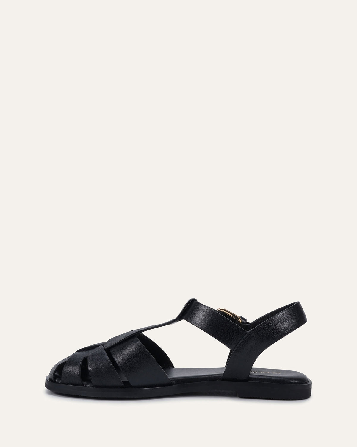 ONYX FLAT SANDALS BLACK LEATHER