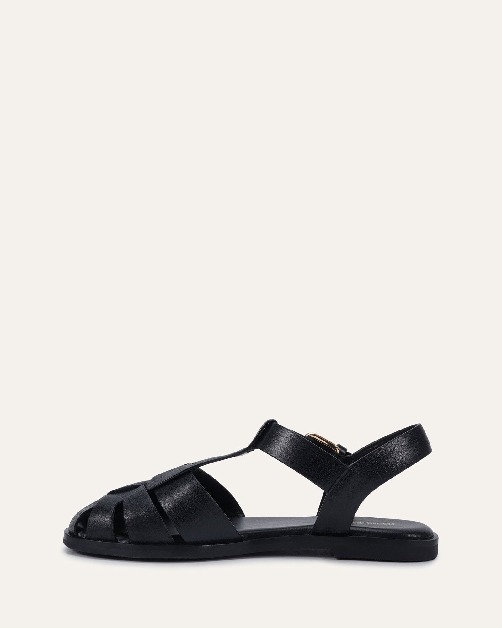 ONYX FLAT SANDALS BLACK LEATHER image