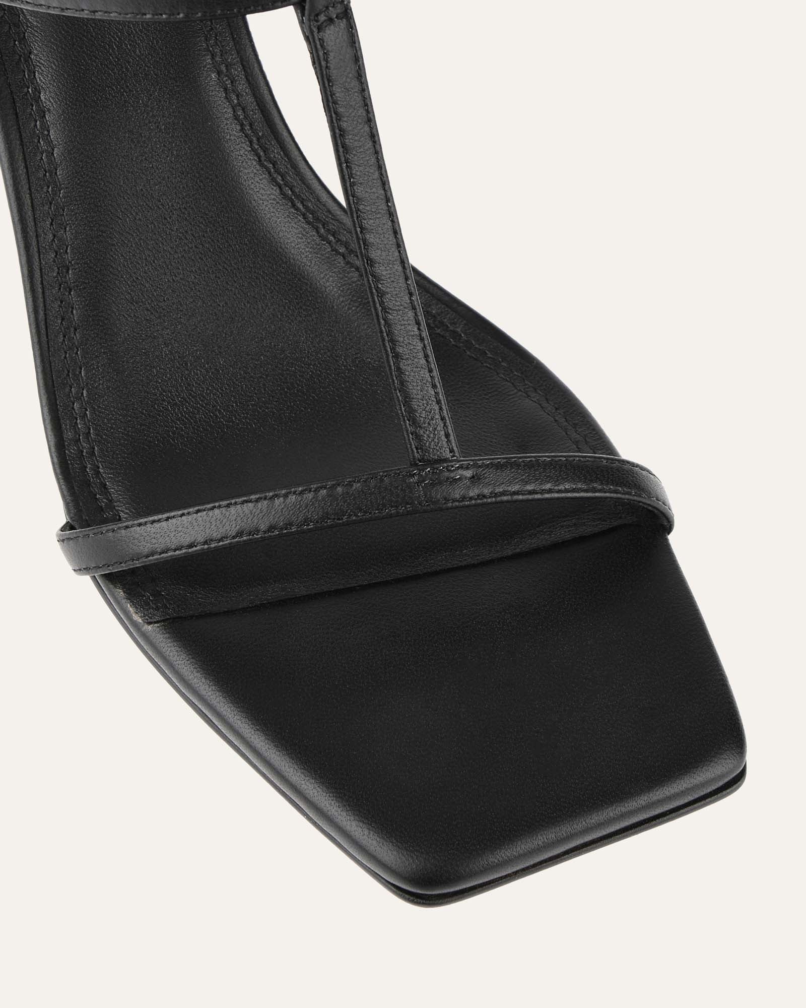 OPHELIA MID HEEL WEDGES BLACK LEATHER image