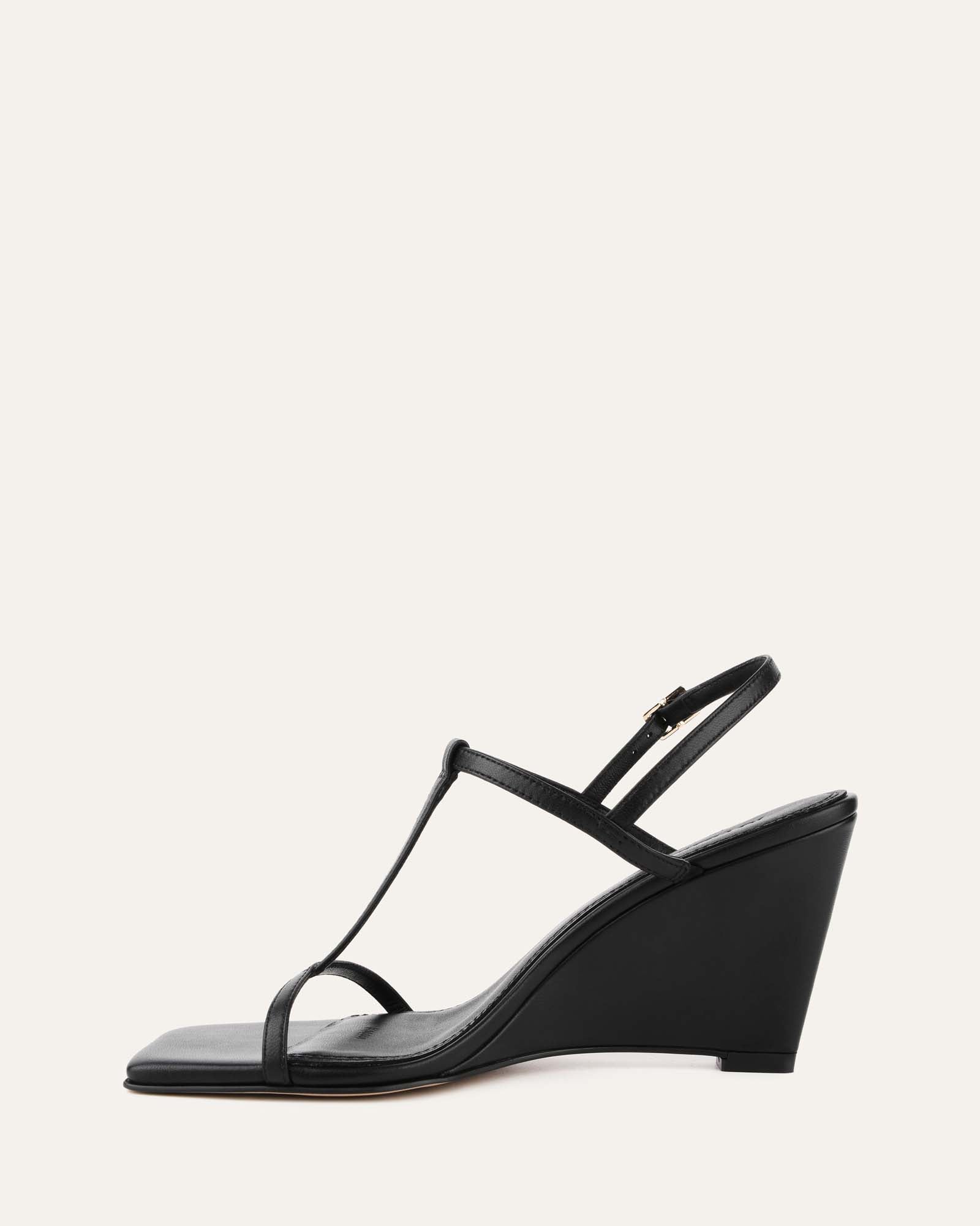 OPHELIA MID HEEL WEDGES BLACK LEATHER image