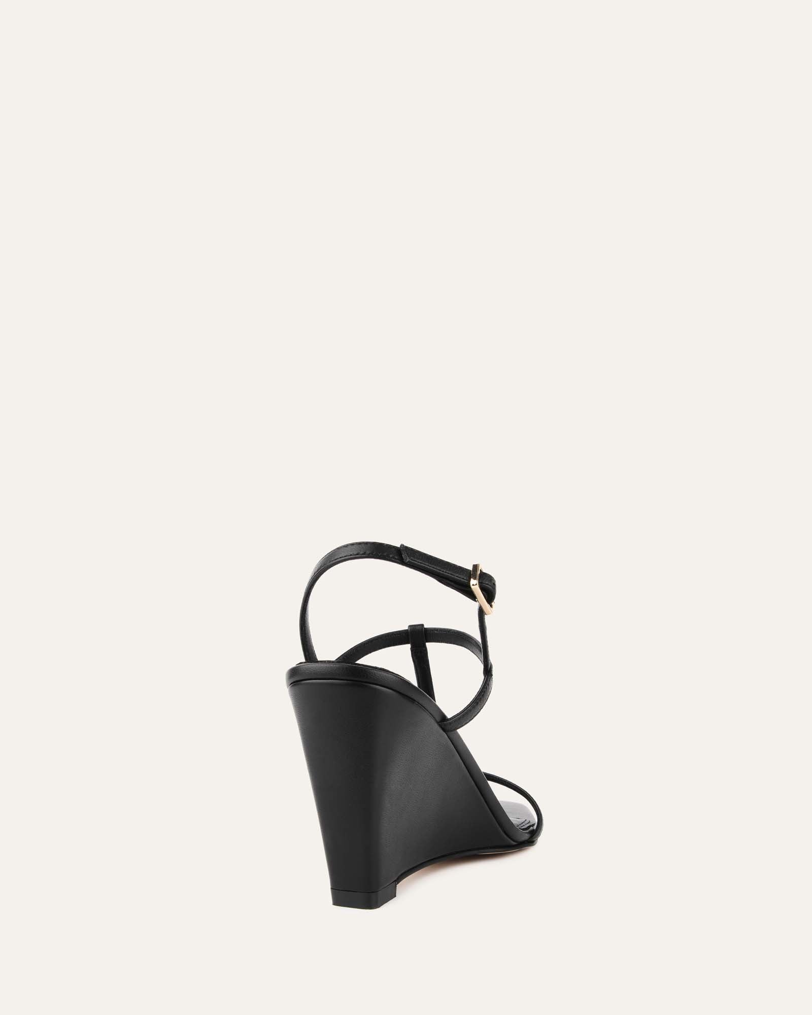 OPHELIA MID HEEL WEDGES BLACK LEATHER image