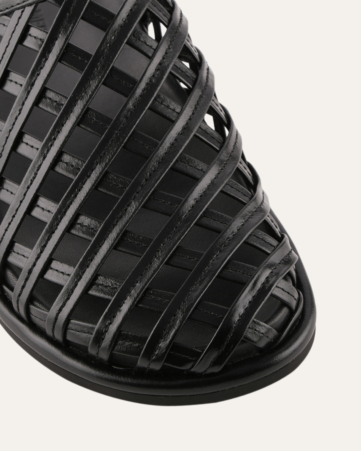 ORAN FLAT SLIDES BLACK LEATHER