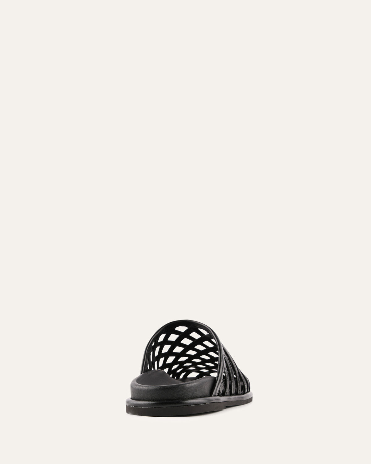 ORAN FLAT SLIDES BLACK LEATHER