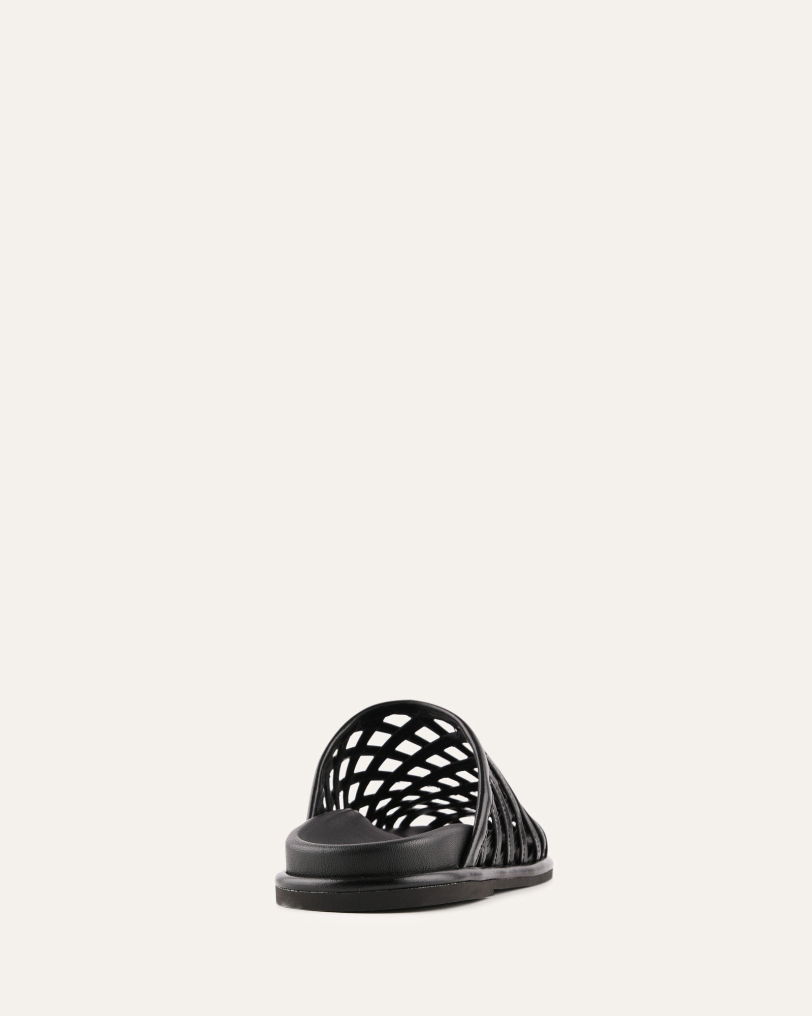 ORAN FLAT SLIDES BLACK LEATHER image