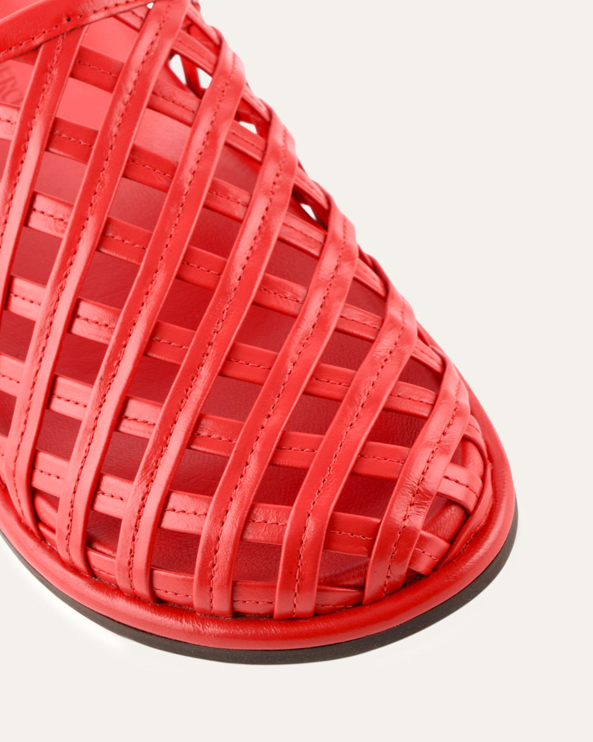 ORAN FLAT SLIDES RED LEATHER