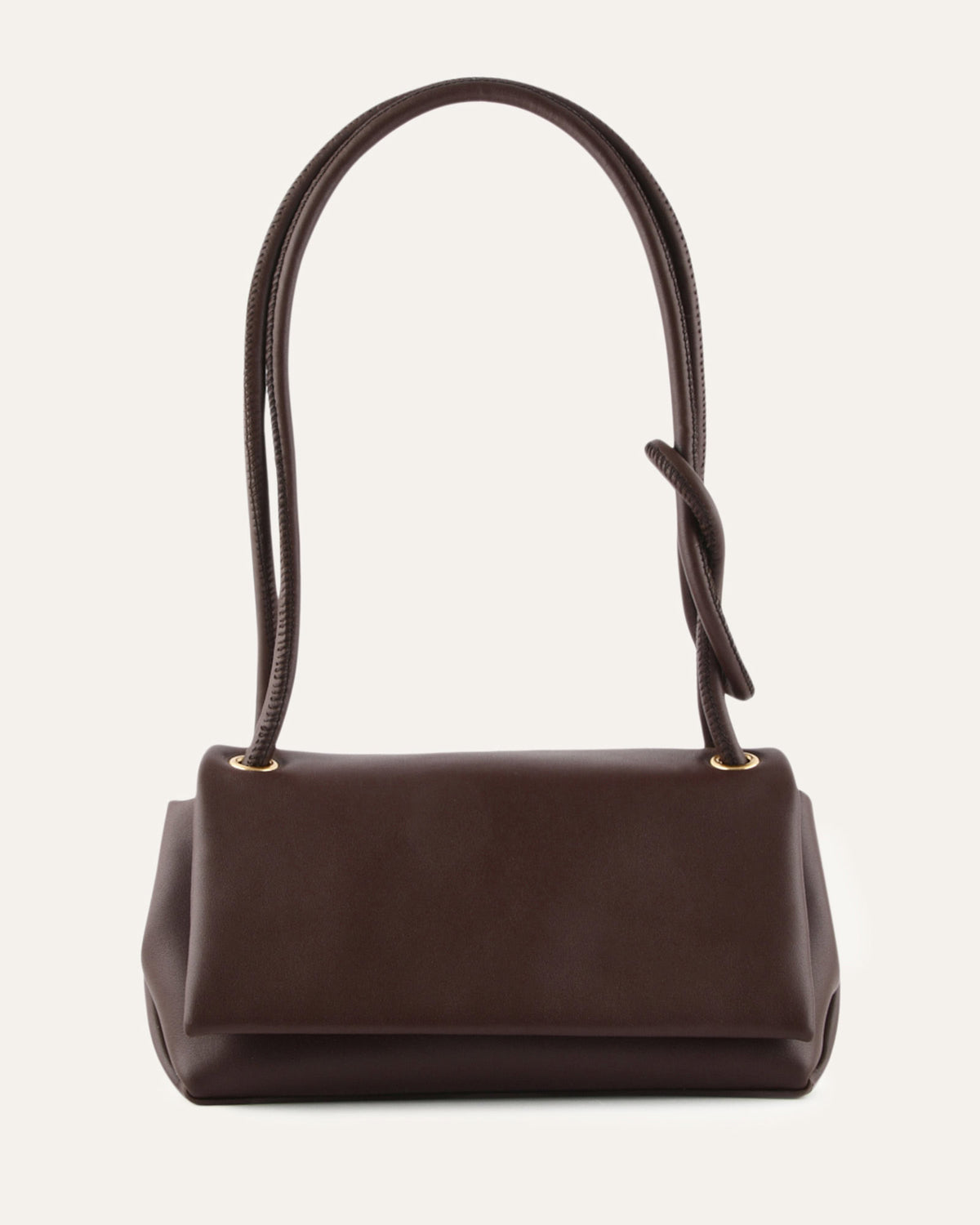 ORCHID SHOULDER BAG BITTER CHOC LEATHER