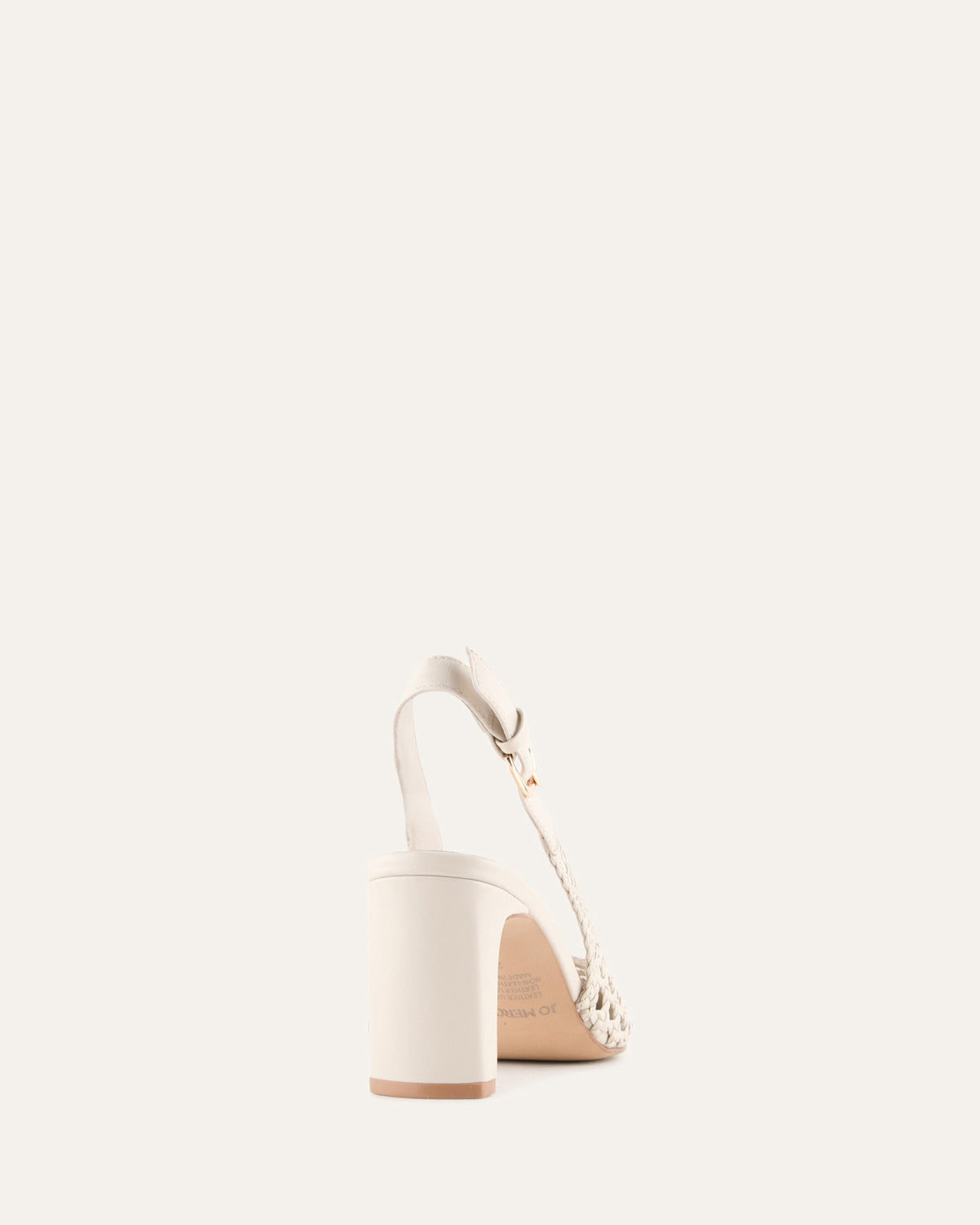 OSCAR MID HEELS OFF WHITE LEATHER