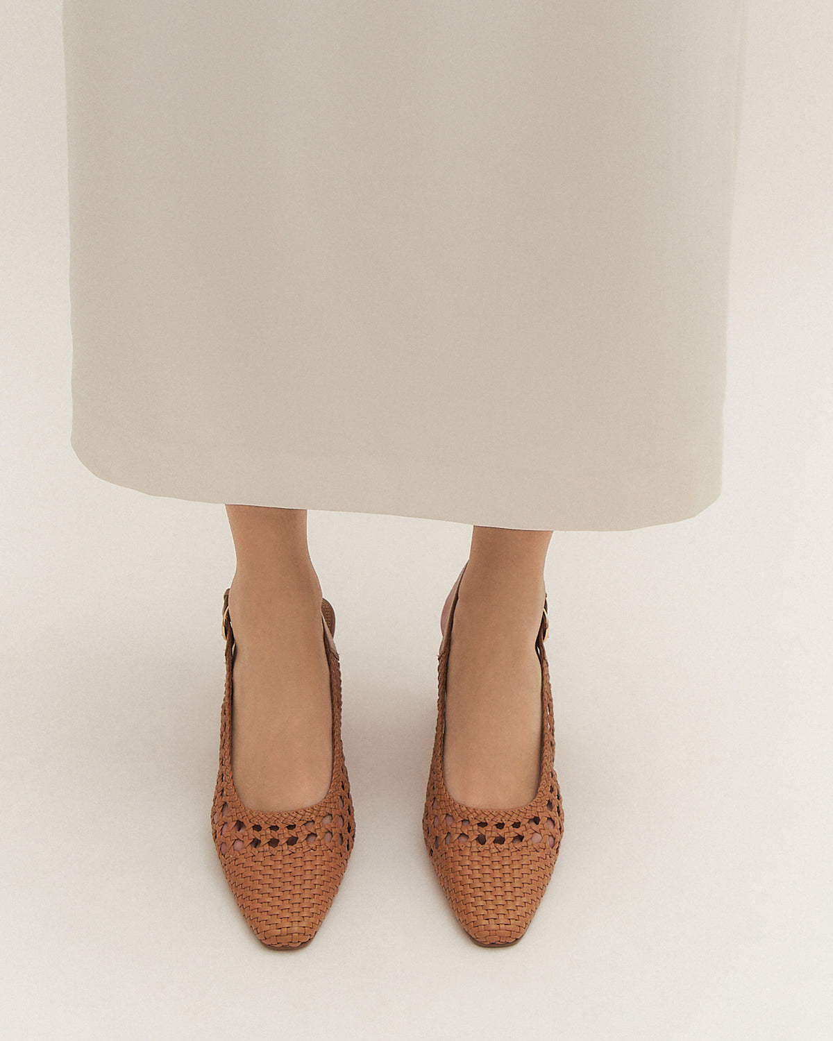 OSCAR MID HEELS TOFFEE LEATHER