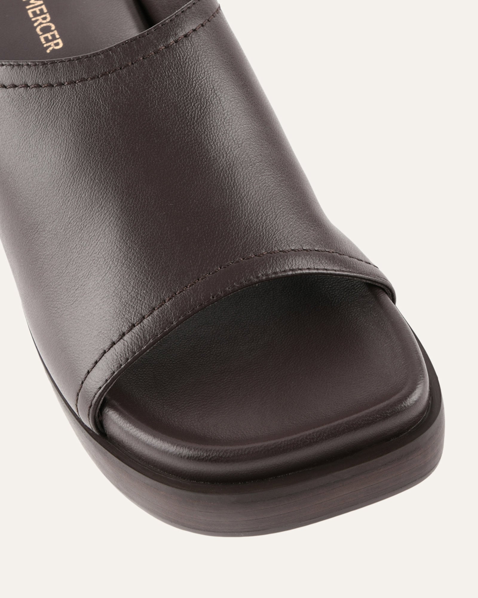 PALM MID HEEL SANDALS BITTER CHOC LEATHER image