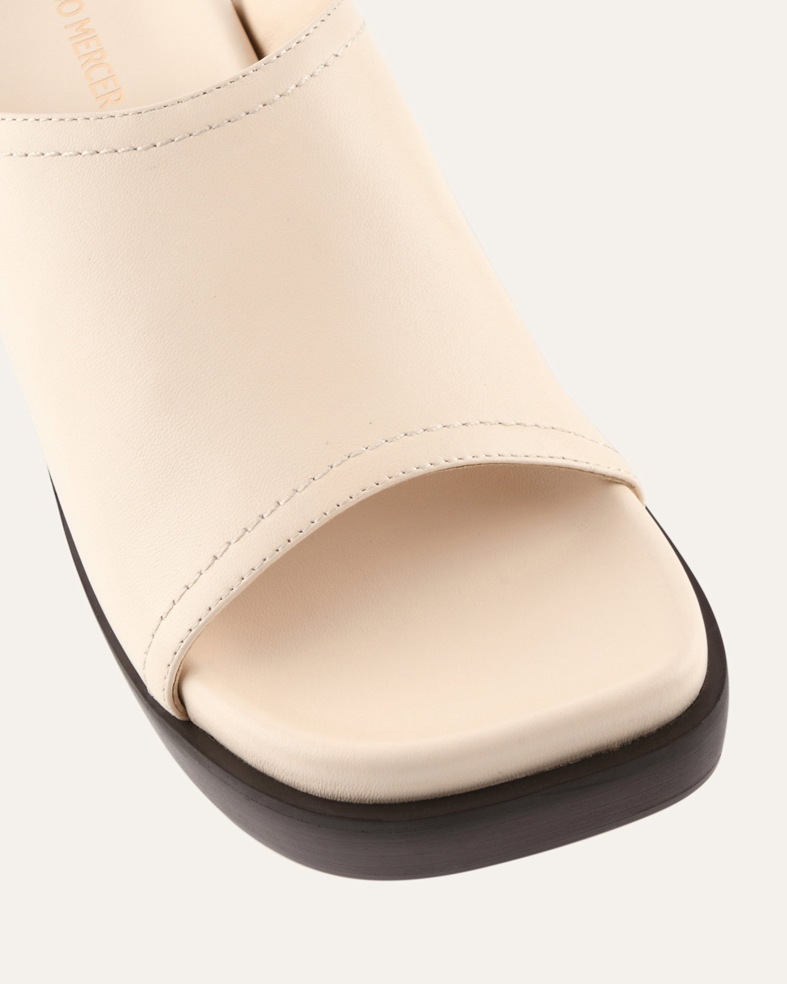 PALM MID HEEL SANDALS VANILLA LEATHER image