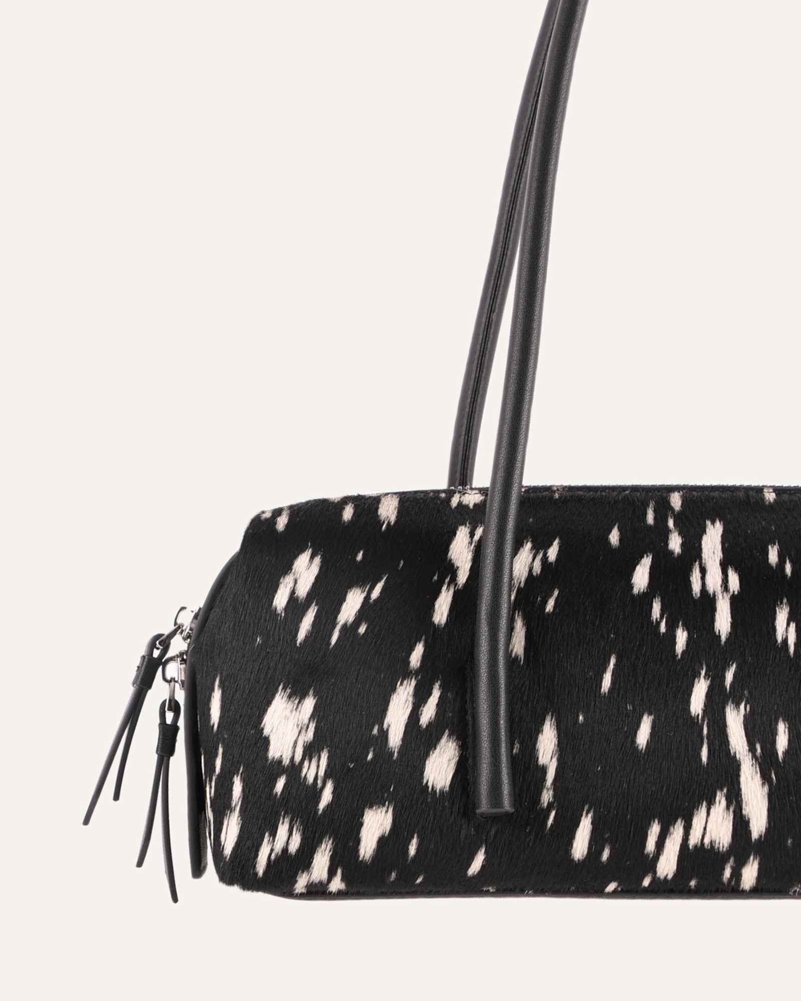 PAMELA SHOULDER BAG BLACK SPECKLED LEATHER