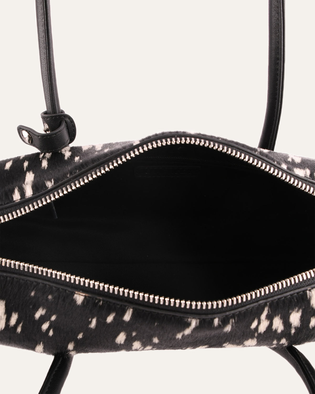 PAMELA SHOULDER BAG BLACK SPECKLED LEATHER