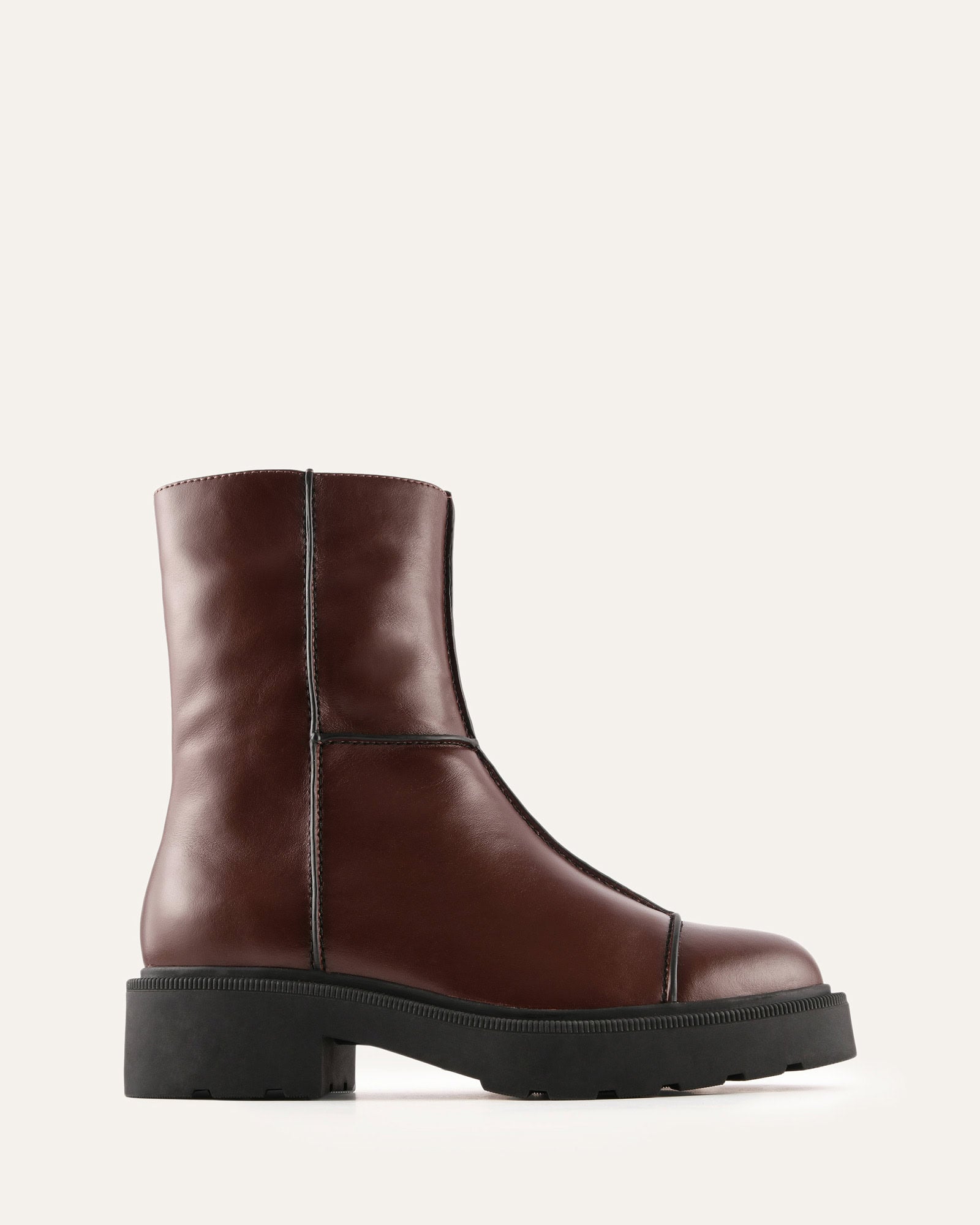 PARKER FLAT ANKLE BOOTS CHESTNUT LEATHER image