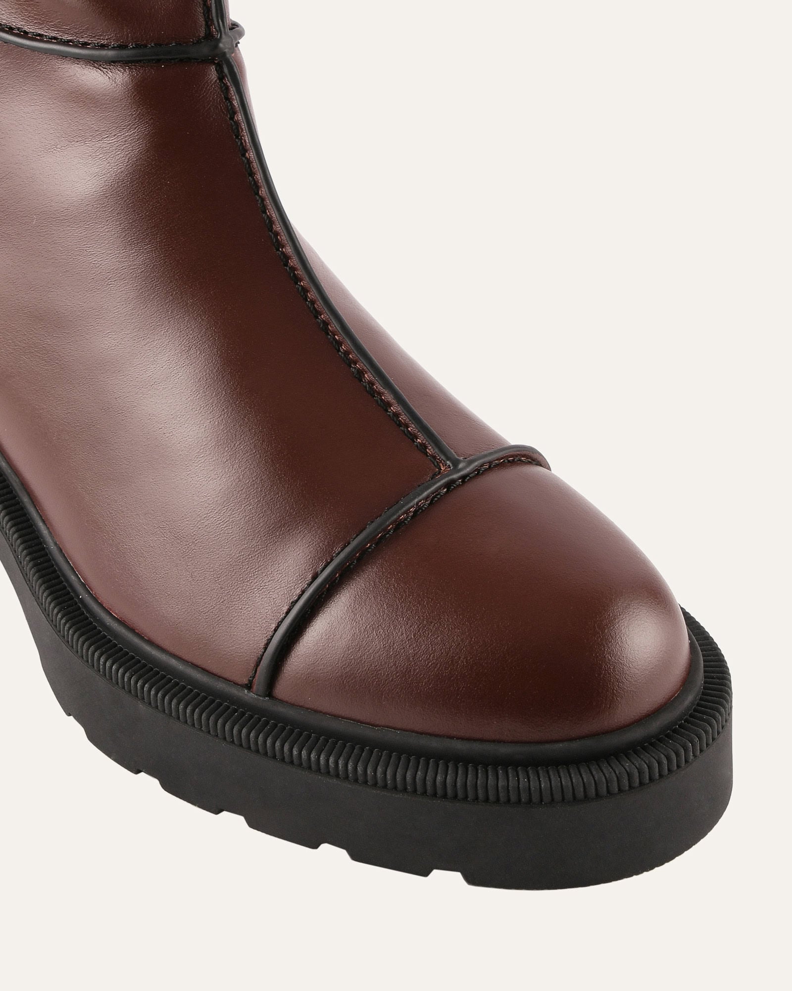 PARKER FLAT ANKLE BOOTS CHESTNUT LEATHER image