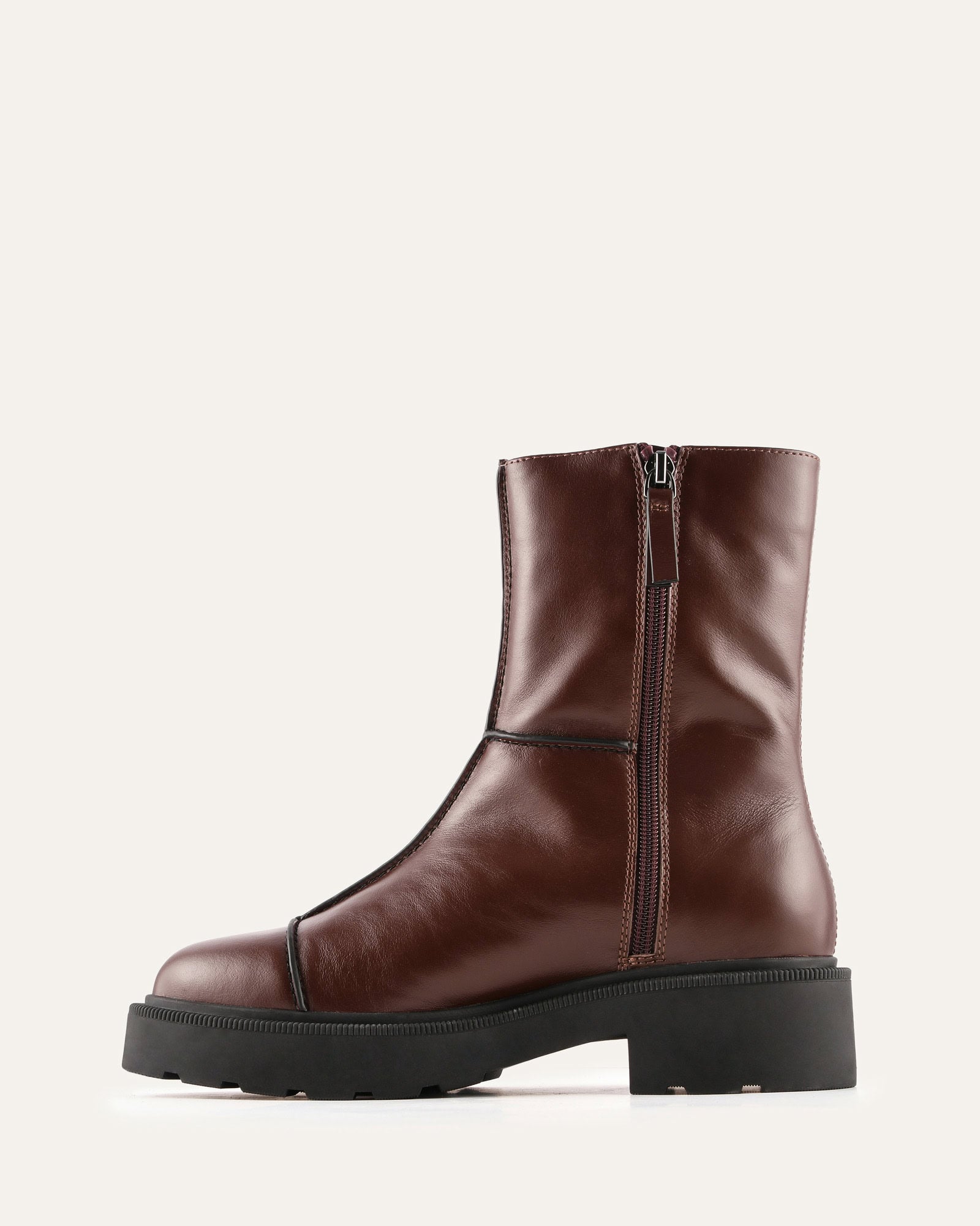 PARKER FLAT ANKLE BOOTS CHESTNUT LEATHER image
