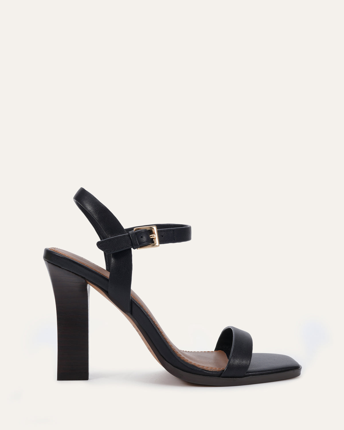 PATEL HIGH HEEL SANDALS BLACK LEATHER
