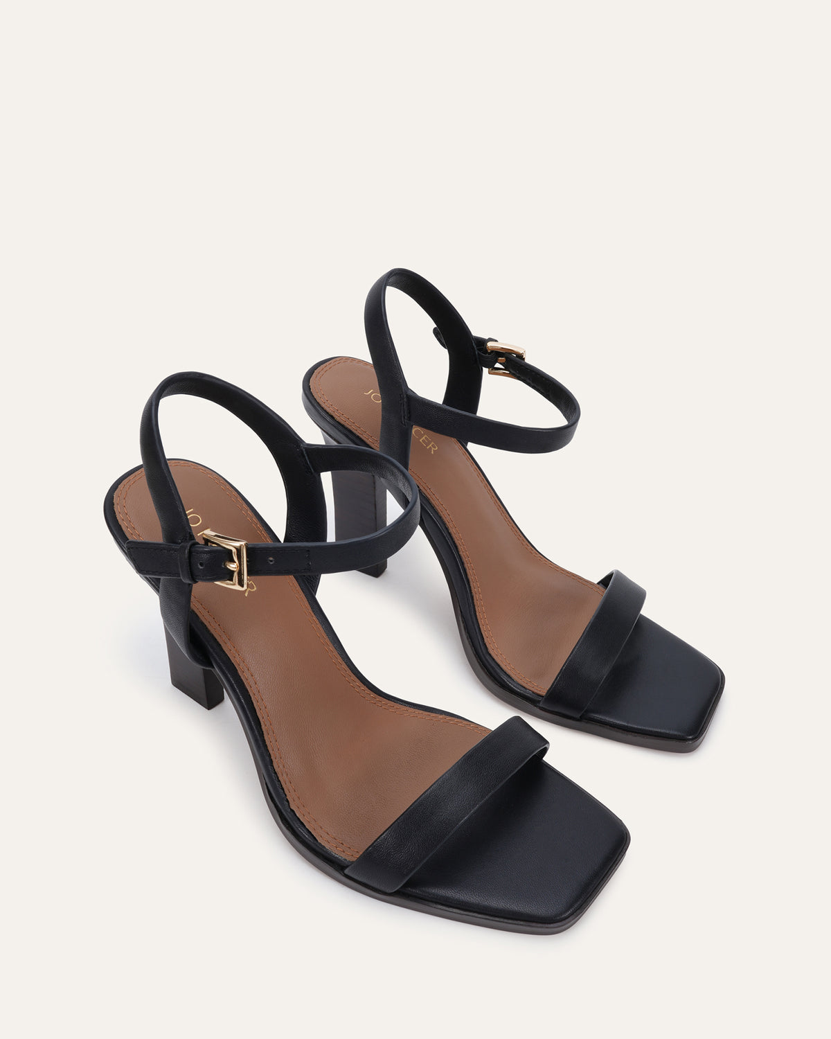 PATEL HIGH HEEL SANDALS BLACK LEATHER