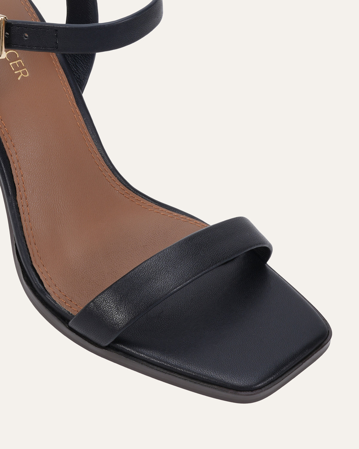 PATEL HIGH HEEL SANDALS BLACK LEATHER