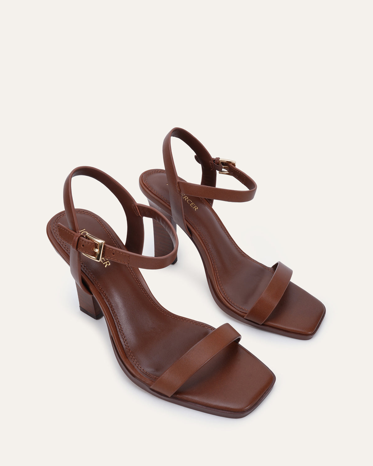 PATEL HIGH HEEL SANDALS PECAN LEATHER