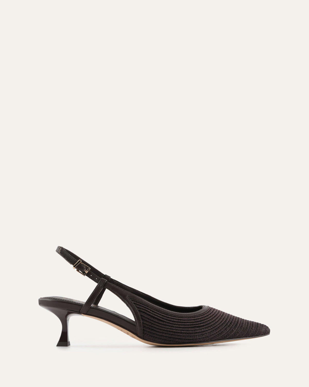 PERRY LOW HEELS BITTER CHOC RAFFIA