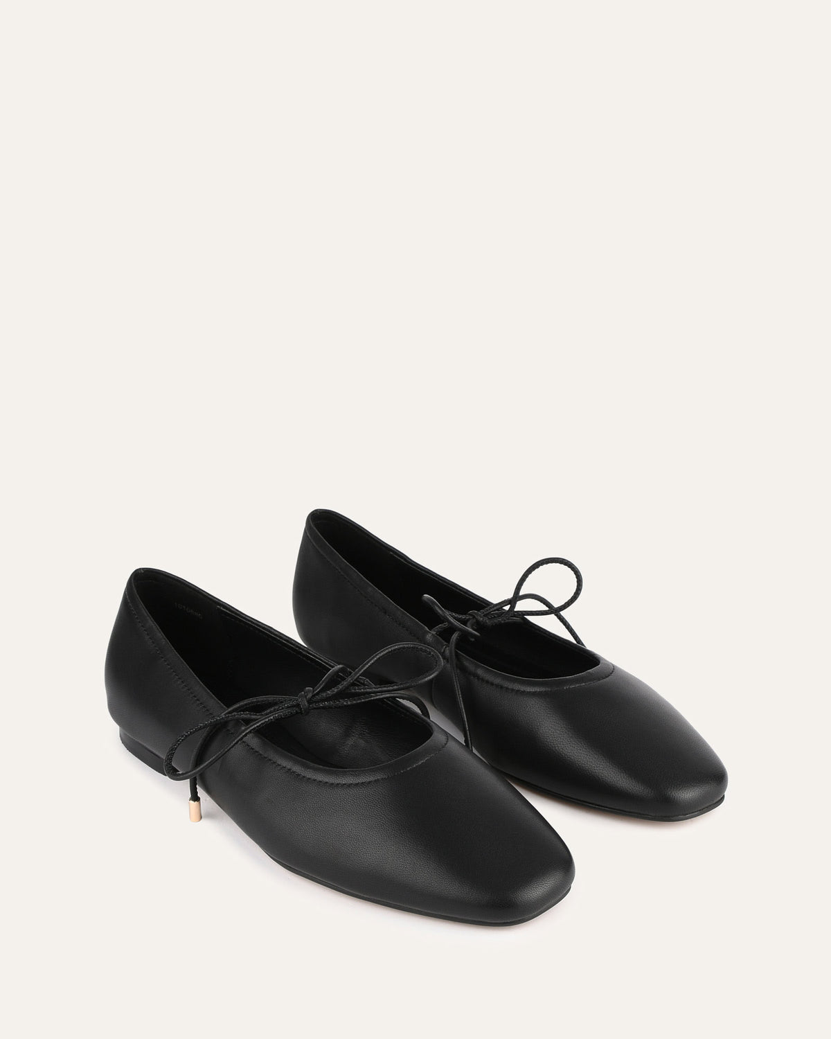 PETAL CASUAL FLATS BLACK LEATHER