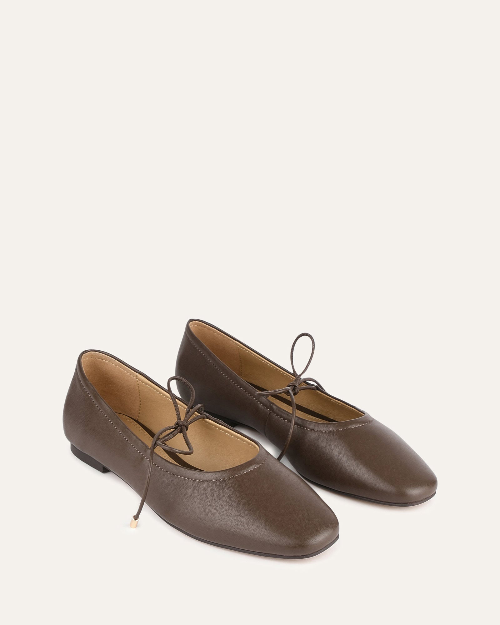 PETAL CASUAL FLATS DARK RYE LEATHER
