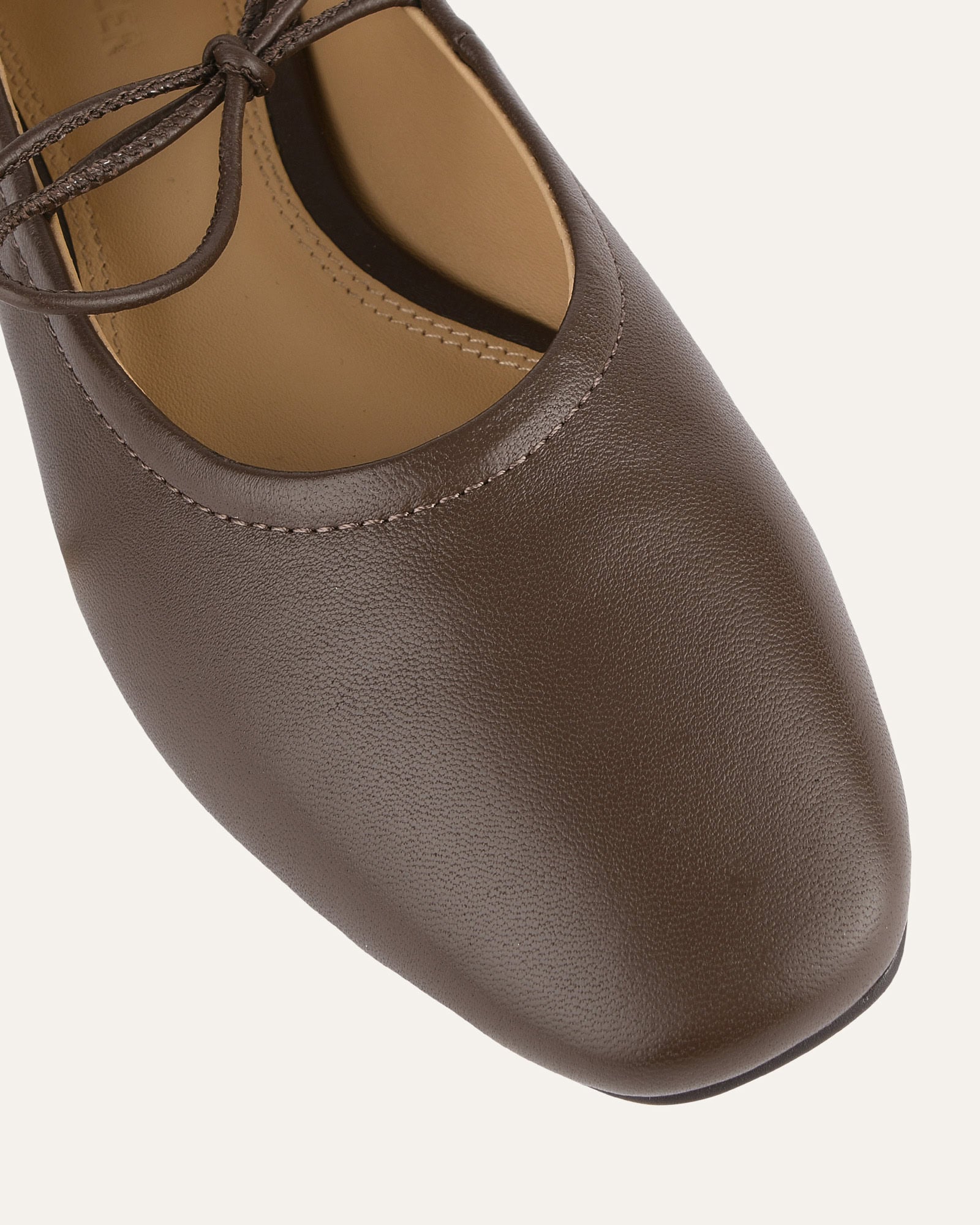 PETAL CASUAL FLATS DARK RYE LEATHER