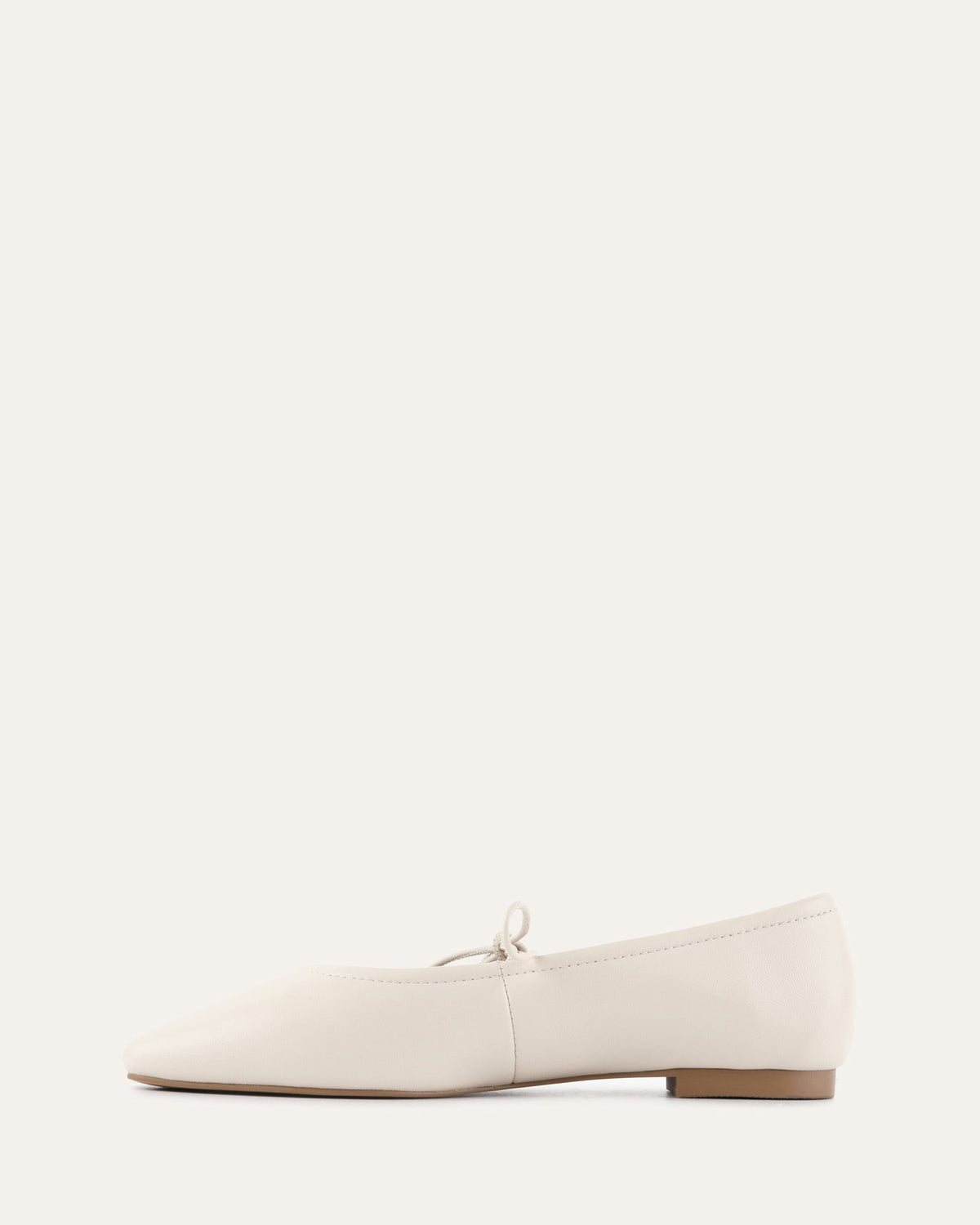 PETAL CASUAL FLATS OFF WHITE LEATHER