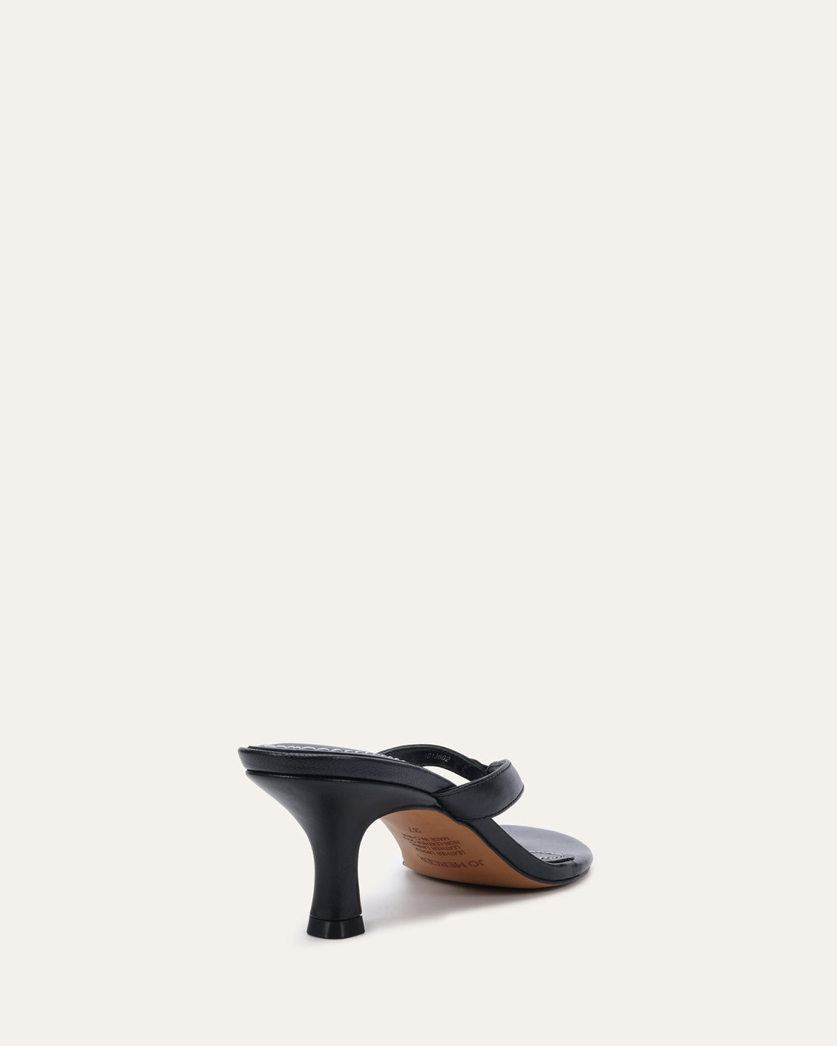PETUNIA THONG MID SANDALS BLACK LEATHER