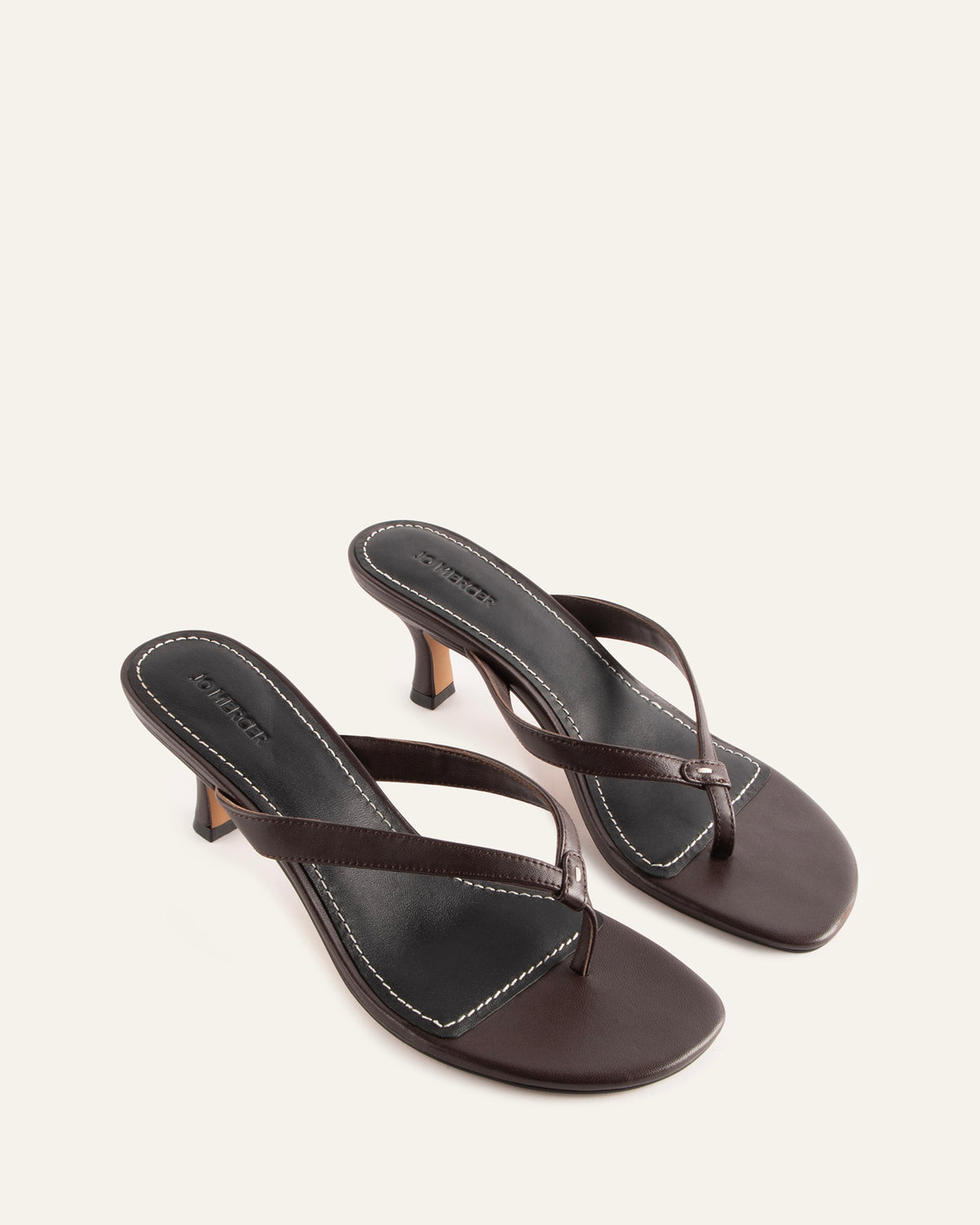 PETUNIA THONG MID SANDALS RAISIN LEATHER