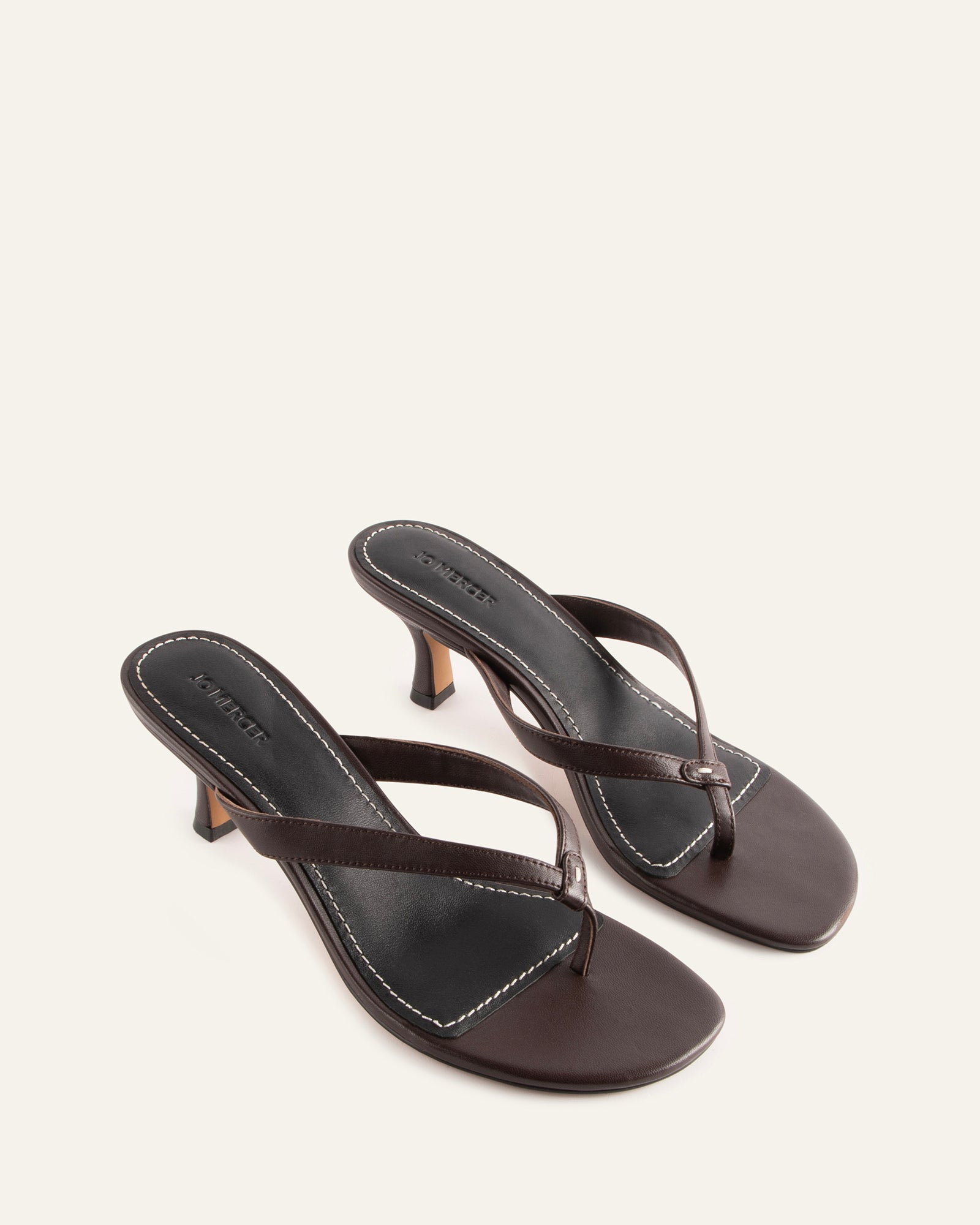 PETUNIA THONG MID SANDALS RAISIN LEATHER image