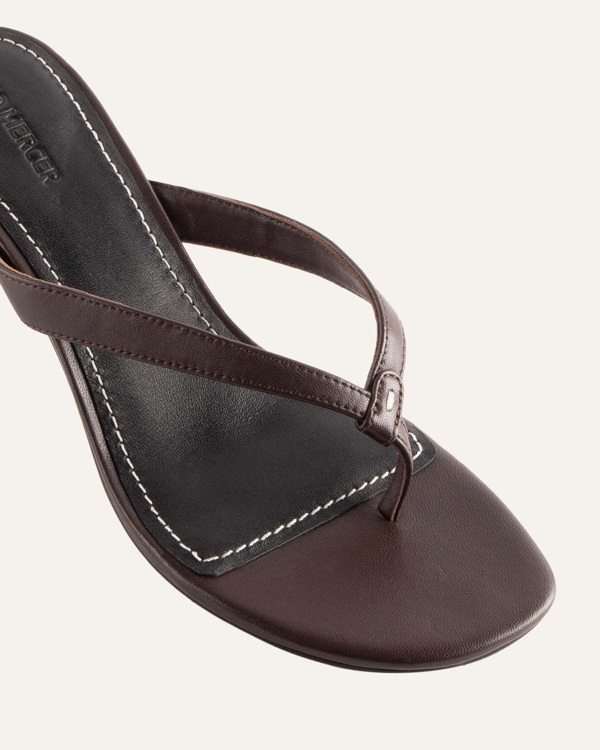 PETUNIA THONG MID SANDALS RAISIN LEATHER
