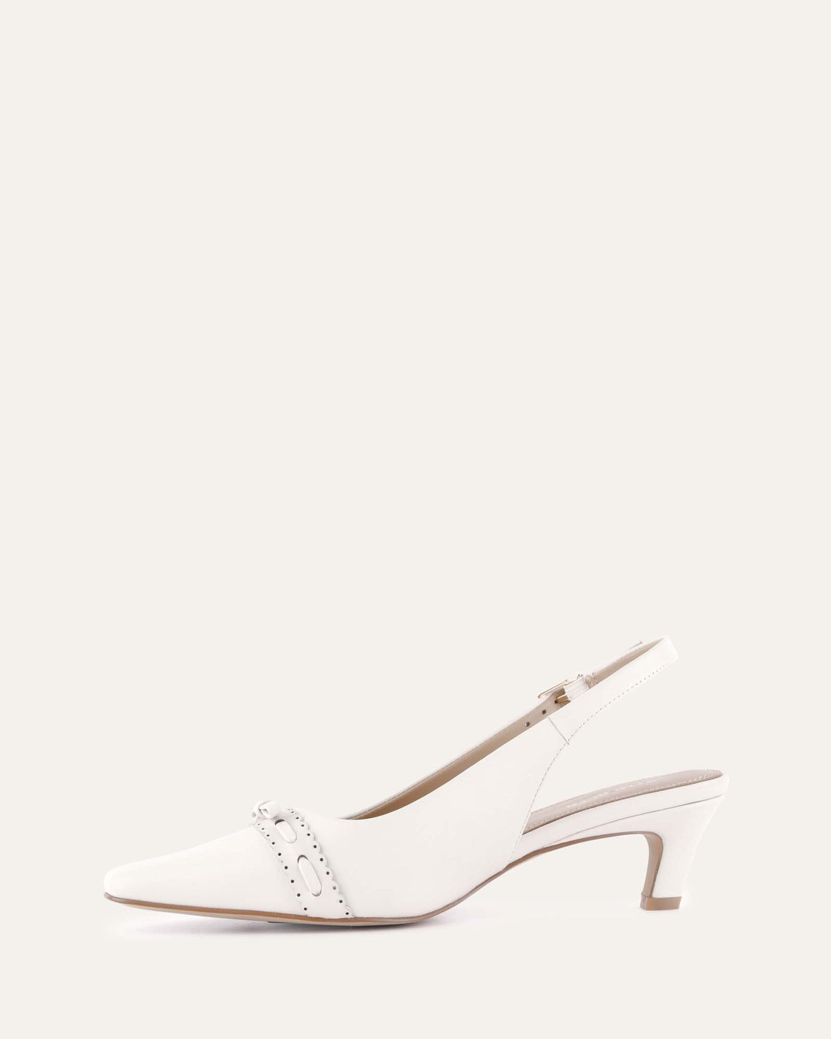 PIA LOW HEELS OFF WHITE LEATHER