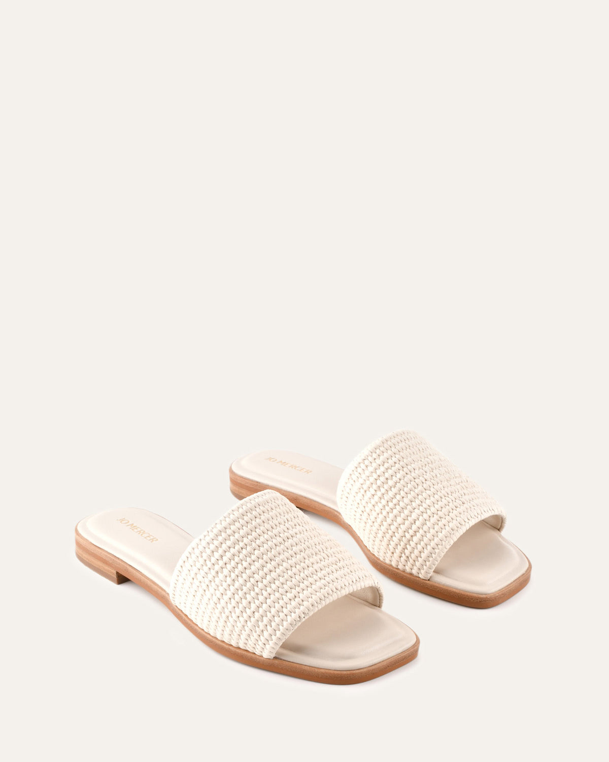 PICASSO FLAT SLIDES OFF WHITE RAFFIA