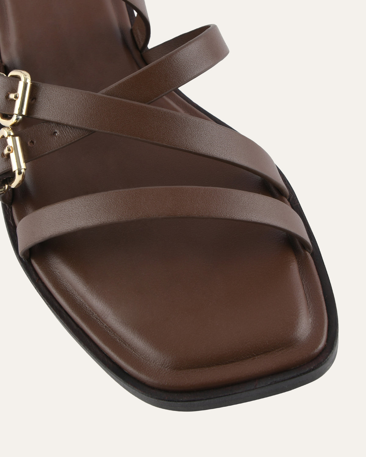 PIERRE FLAT SANDALS PECAN LEATHER